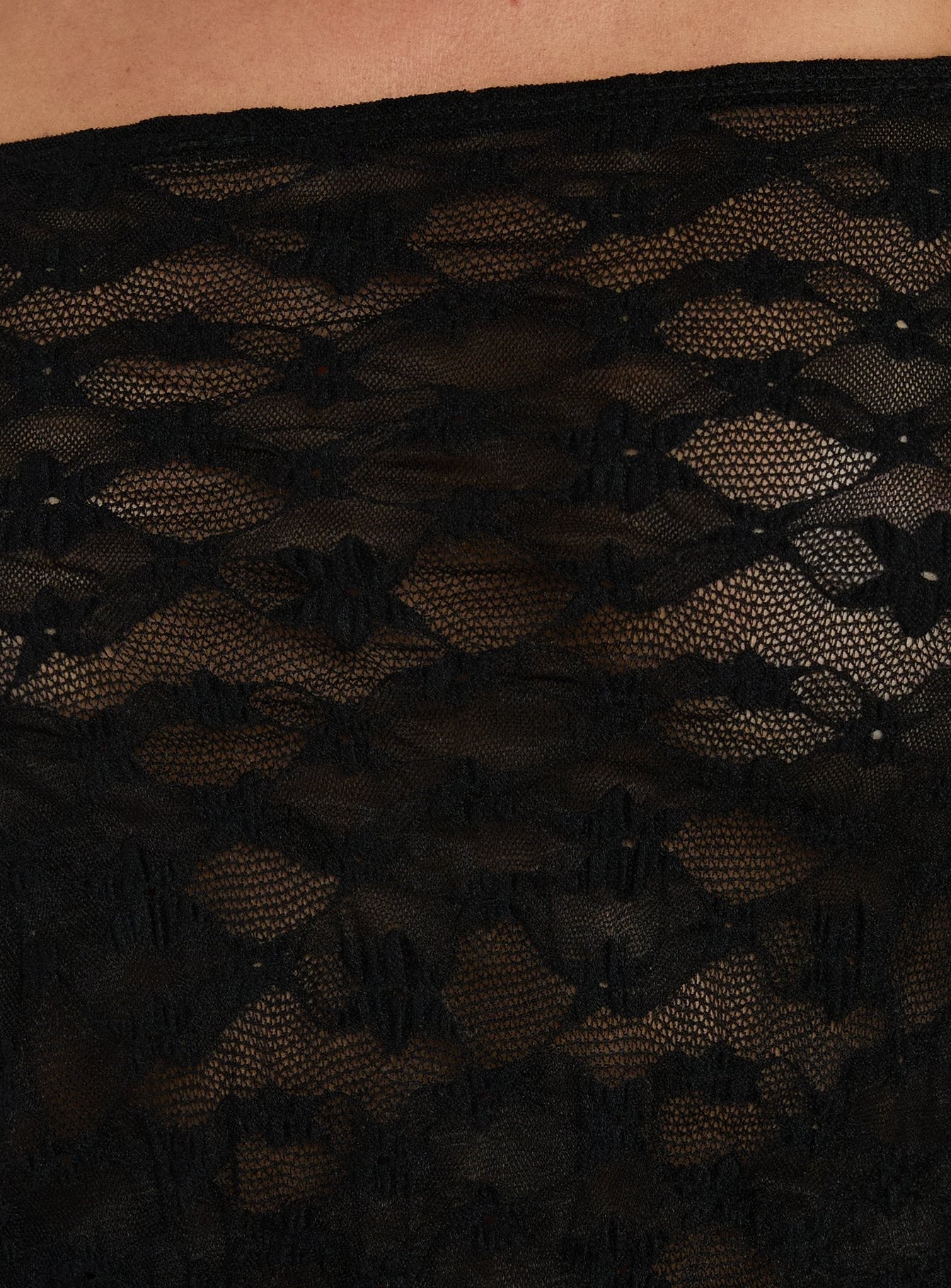 Korrine Off Shoulder Short Sleeve Lace Top Black
