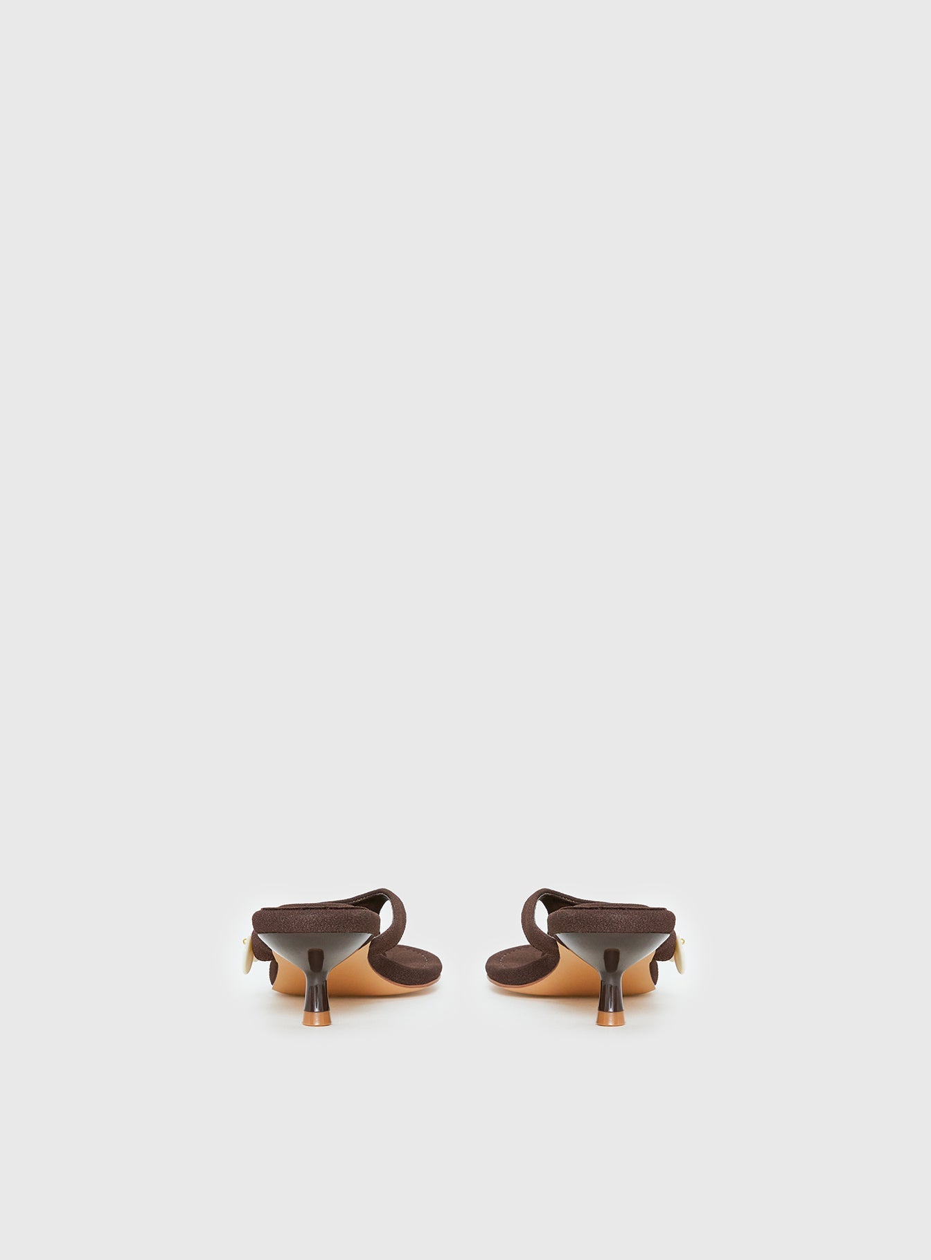 Ginnia Shell Detail Thong Heels Chocolate