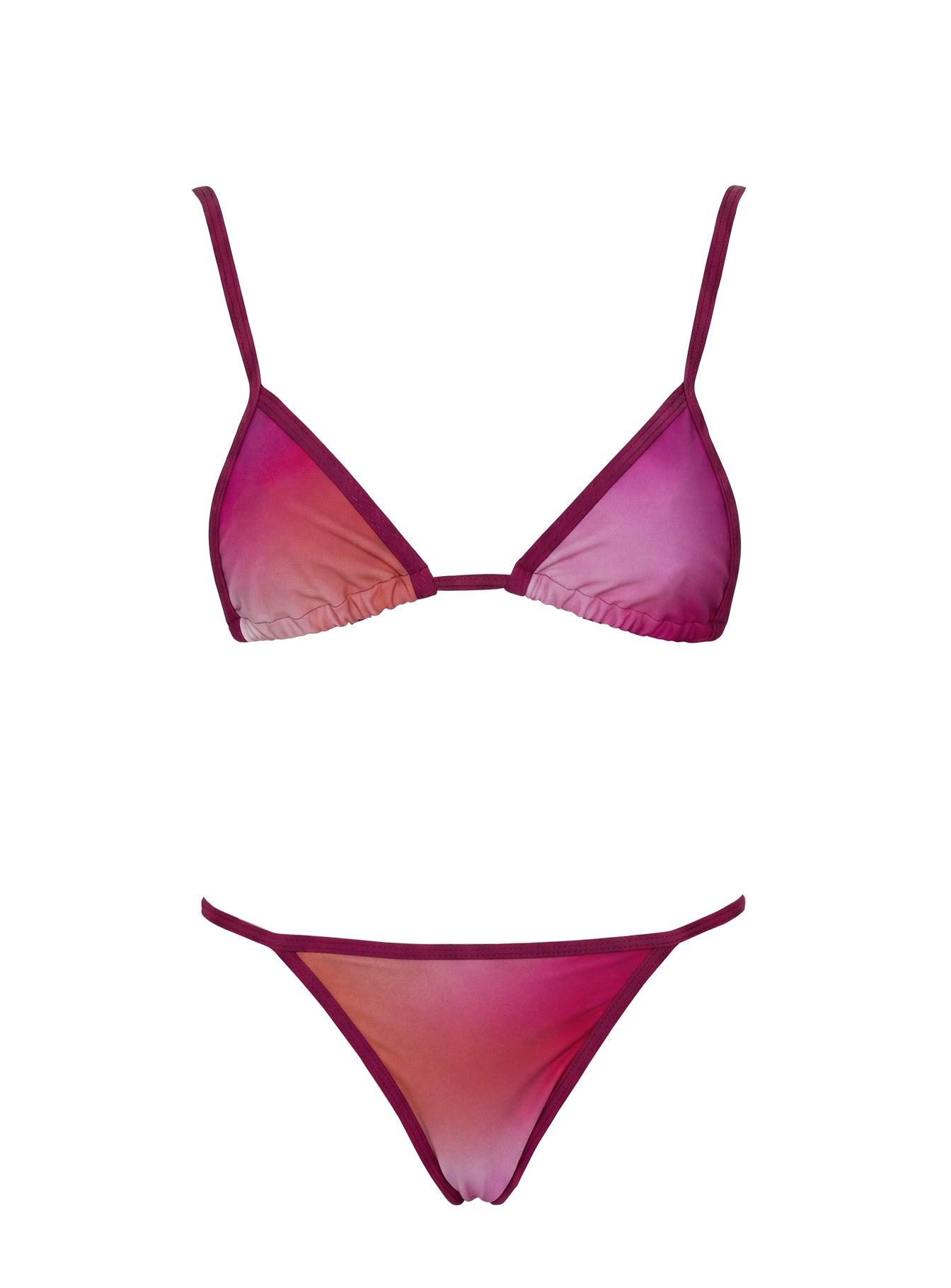 Beasley Triangle Bikini Top Pink Ombre