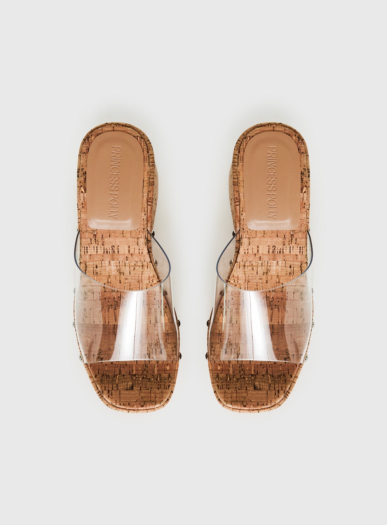 Pale Moonlight Platform Heels Cork / Clear