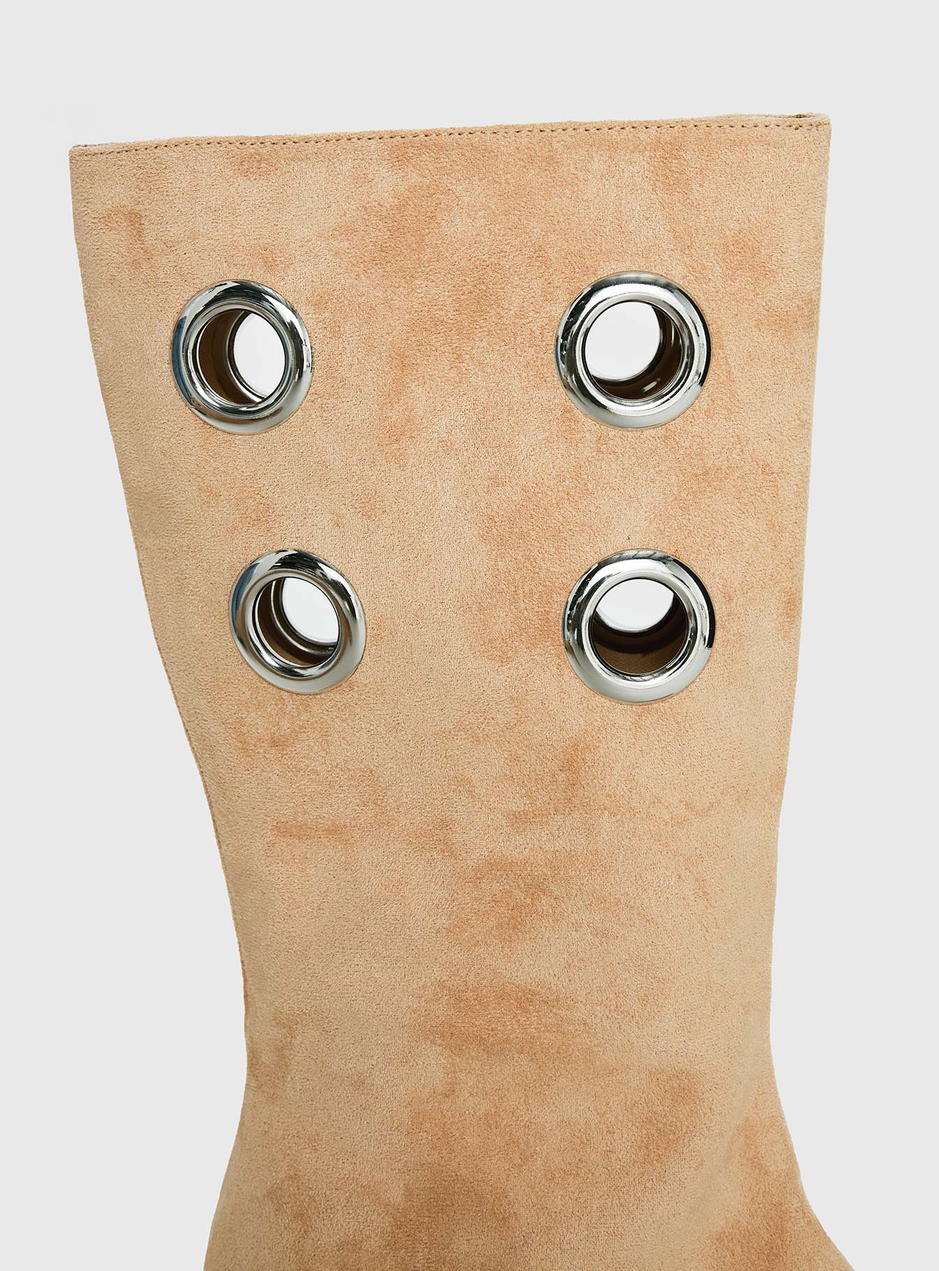 Situationship Eyelet Open Toe Heels Tan