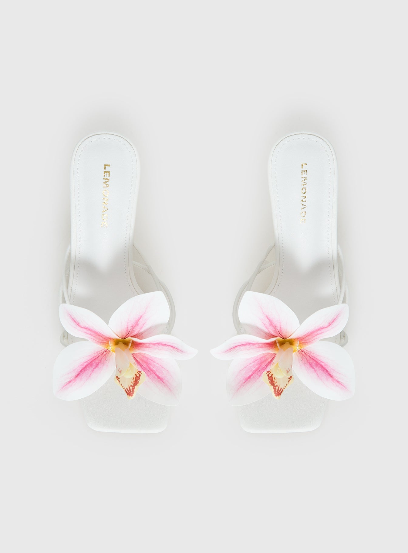 Exotic Etty Floral Detail Heels White
