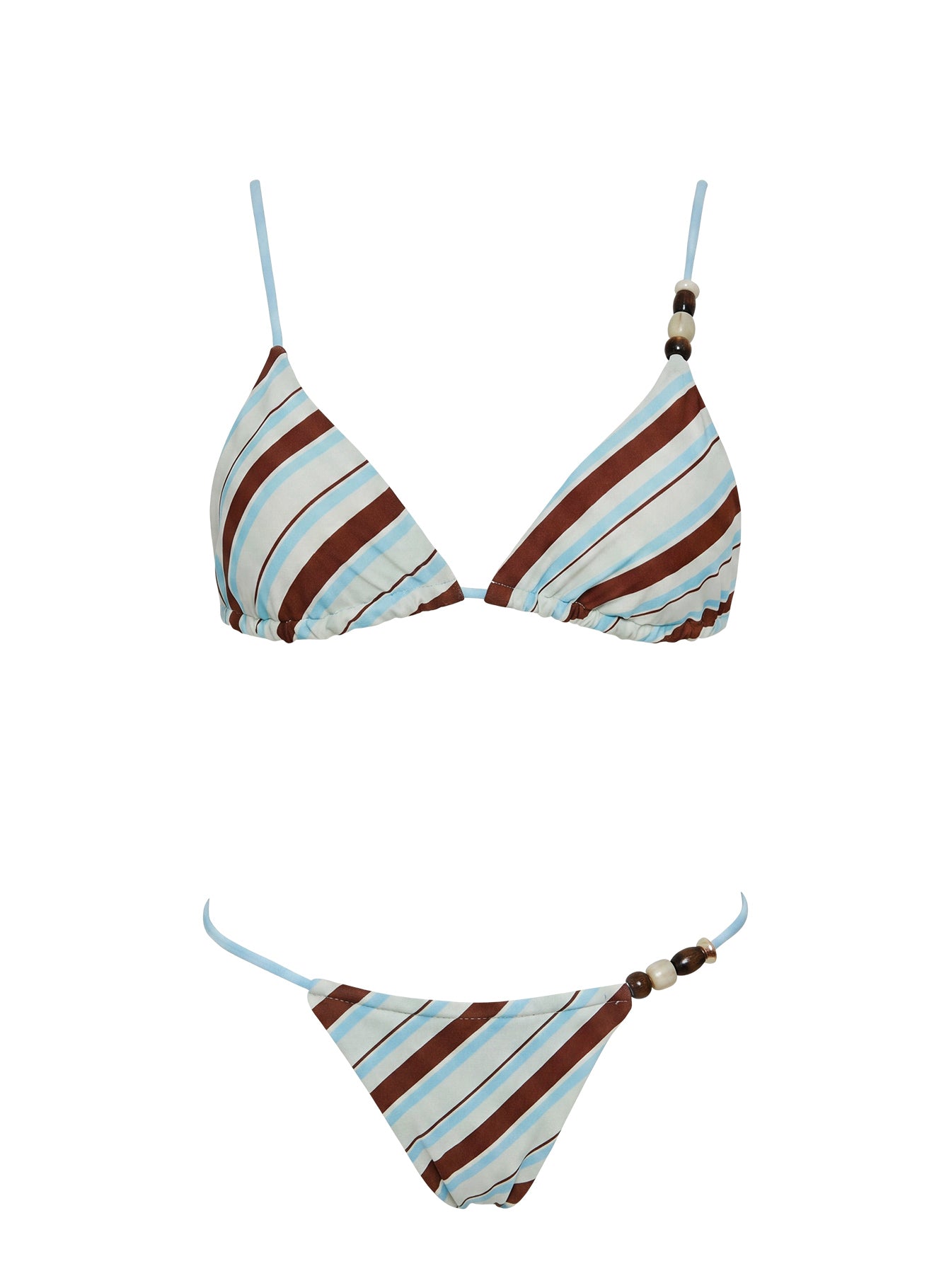 Wildfire Waves Triangle Bikini Top Blue Multi Stripe