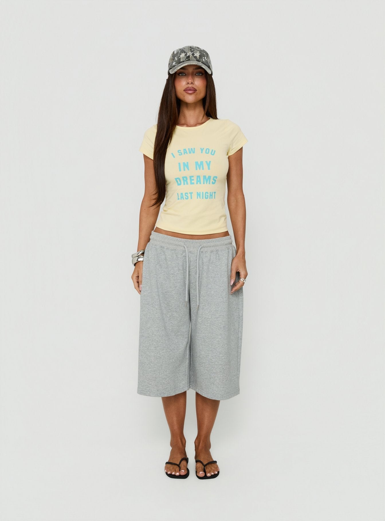 Always In My Dreams Graphic Baby Tee Yellow