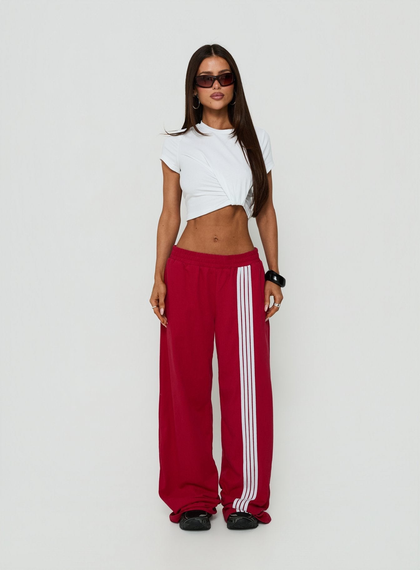 Calling Me Asymmetrical Gathered Top White