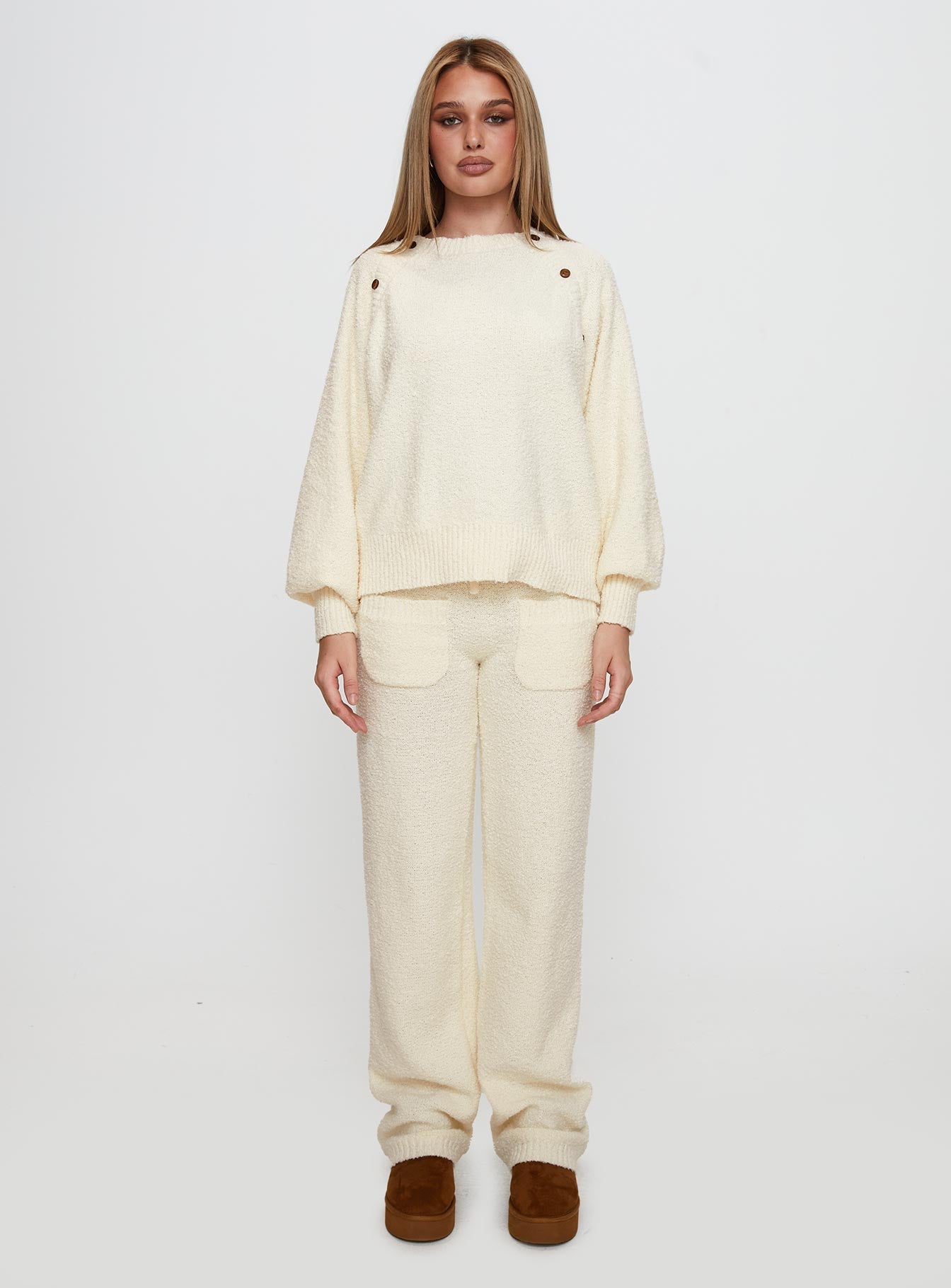 Susi Fluffy Knit Sweater Ivory