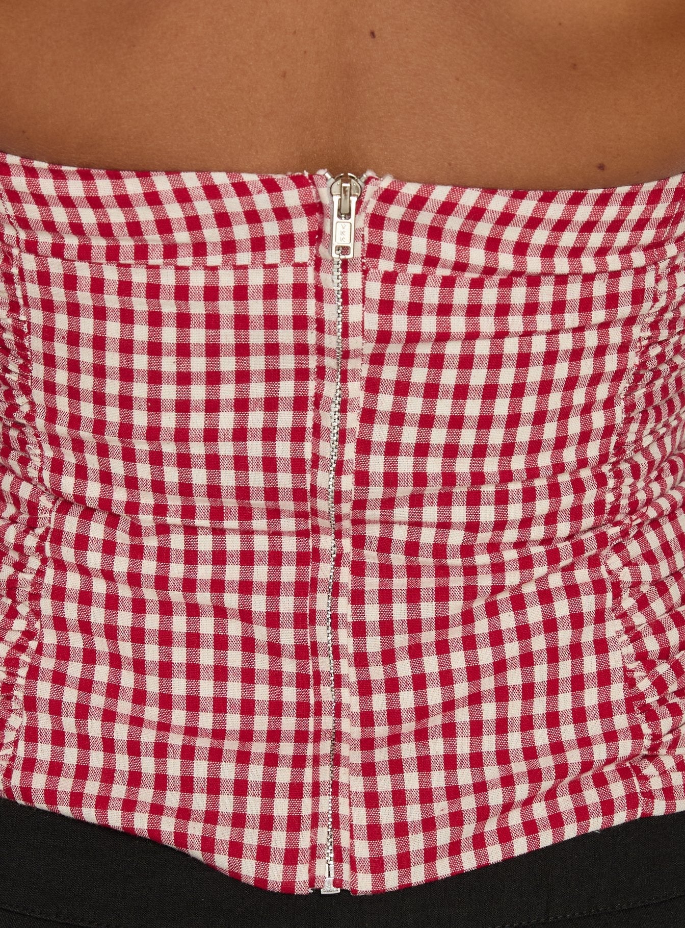 West Coast Love Halter Top Red Gingham
