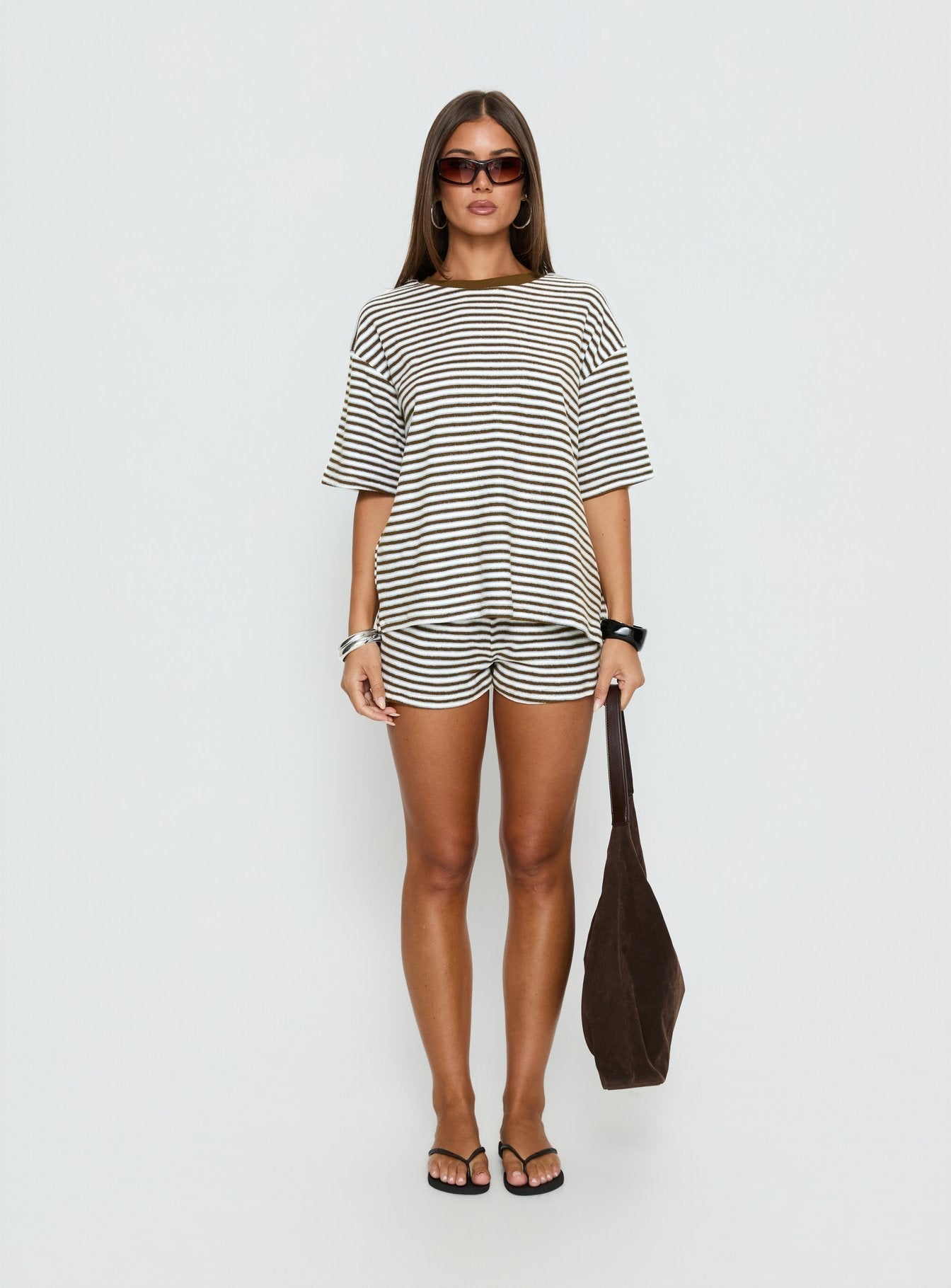 Selvina Terry Towelling Shorts Multi Stripe