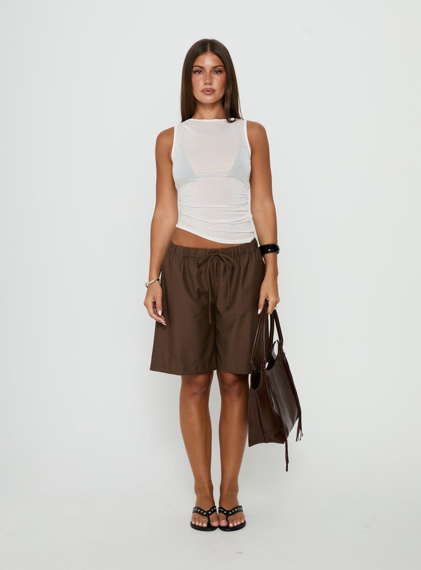 Hopeful Romantic Semi-Sheer Tank Top White