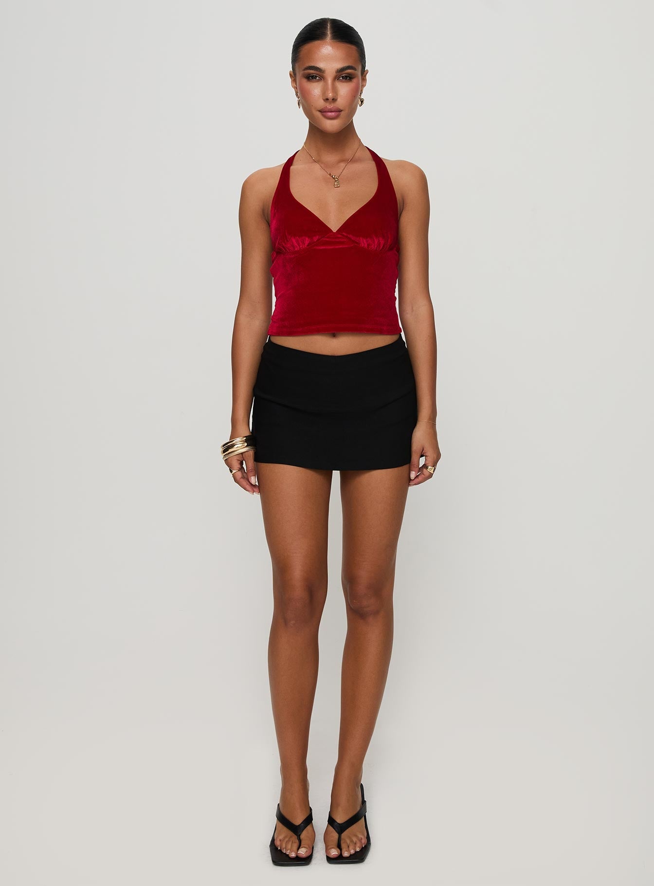 Tuberose Halter Top Red