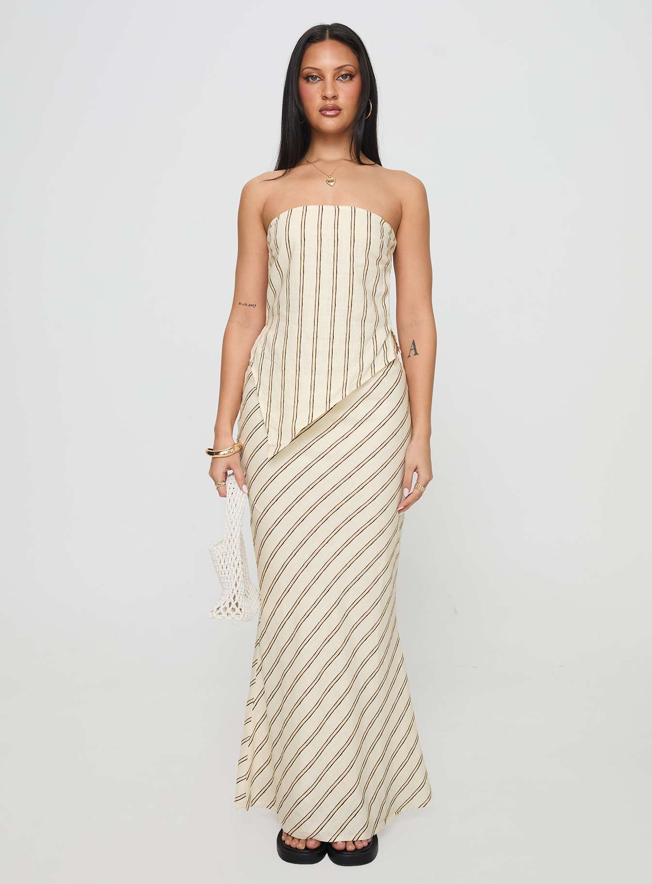 Mercer Linen Blend Maxi Skirt Cream