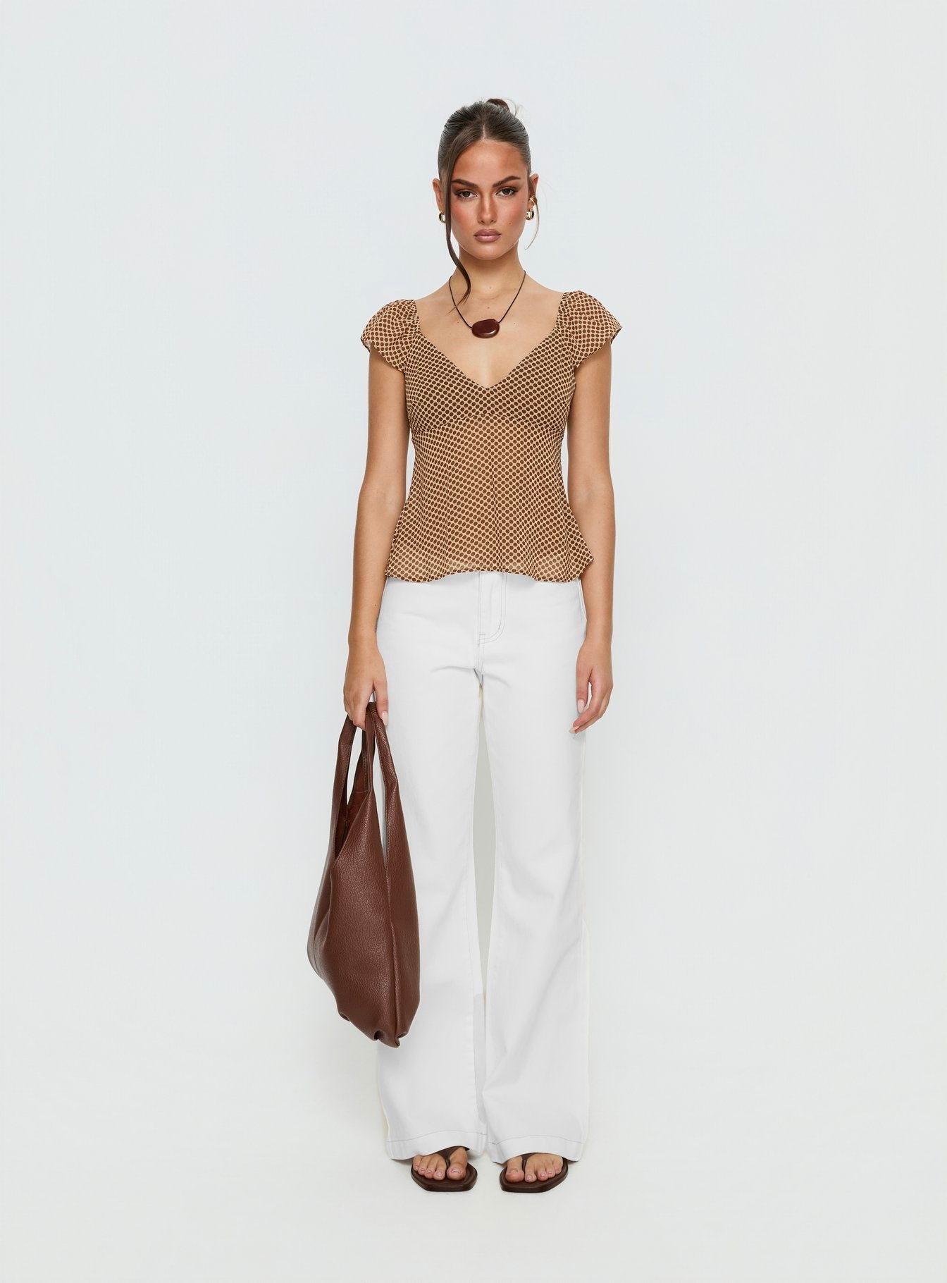 Jazz Club Top Brown Polka