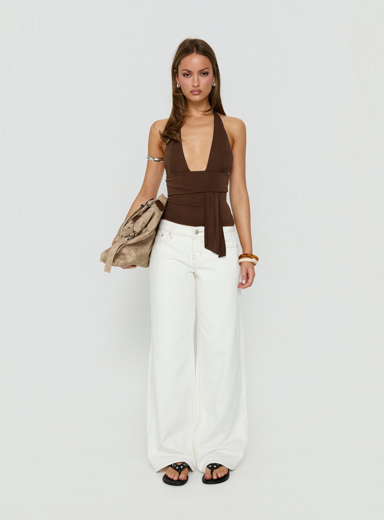 Tidal Wave Low Rise Straight Leg Jeans Cream