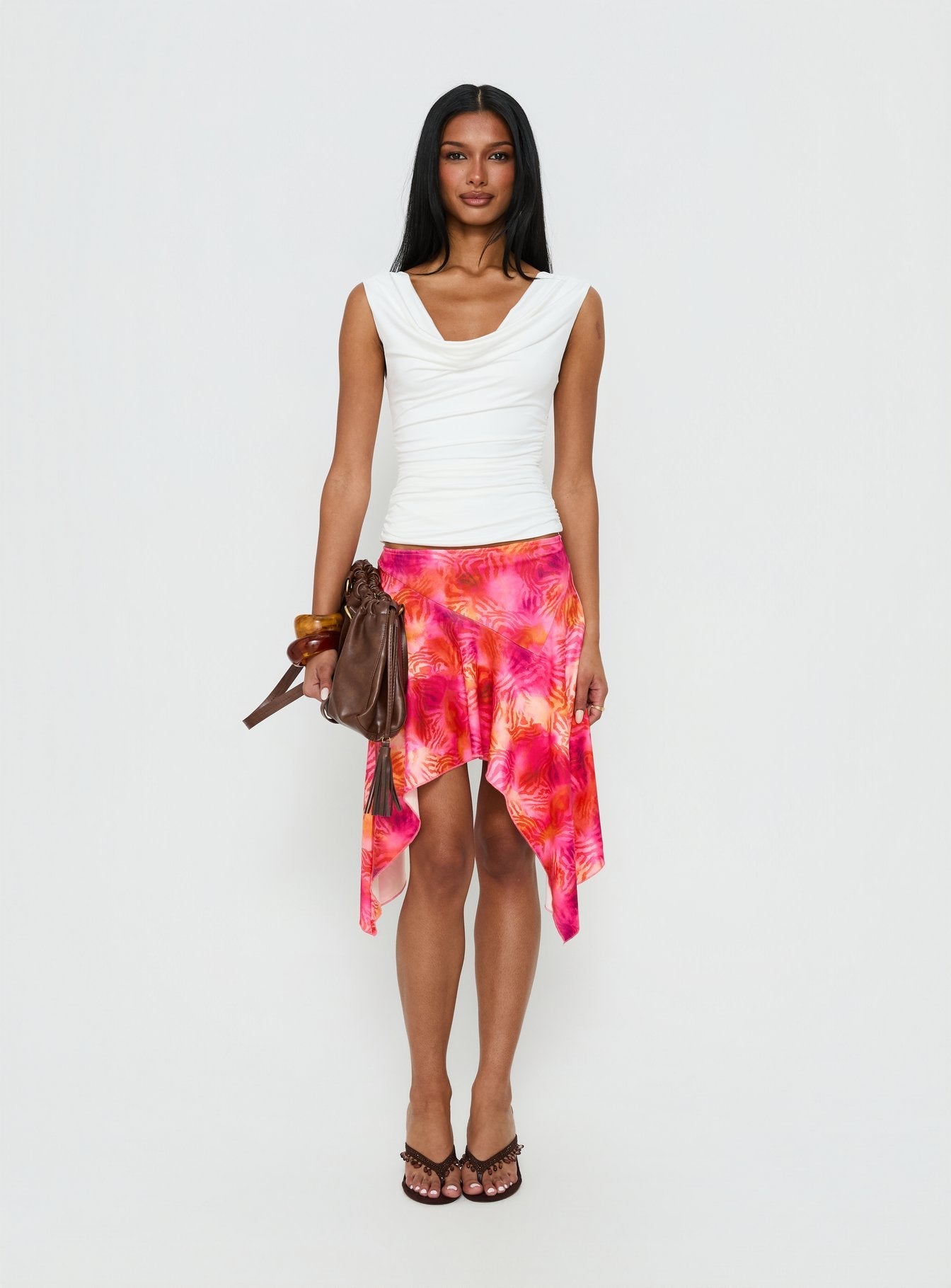 Kimberlee Asymmetrical Midi Skirt Multi