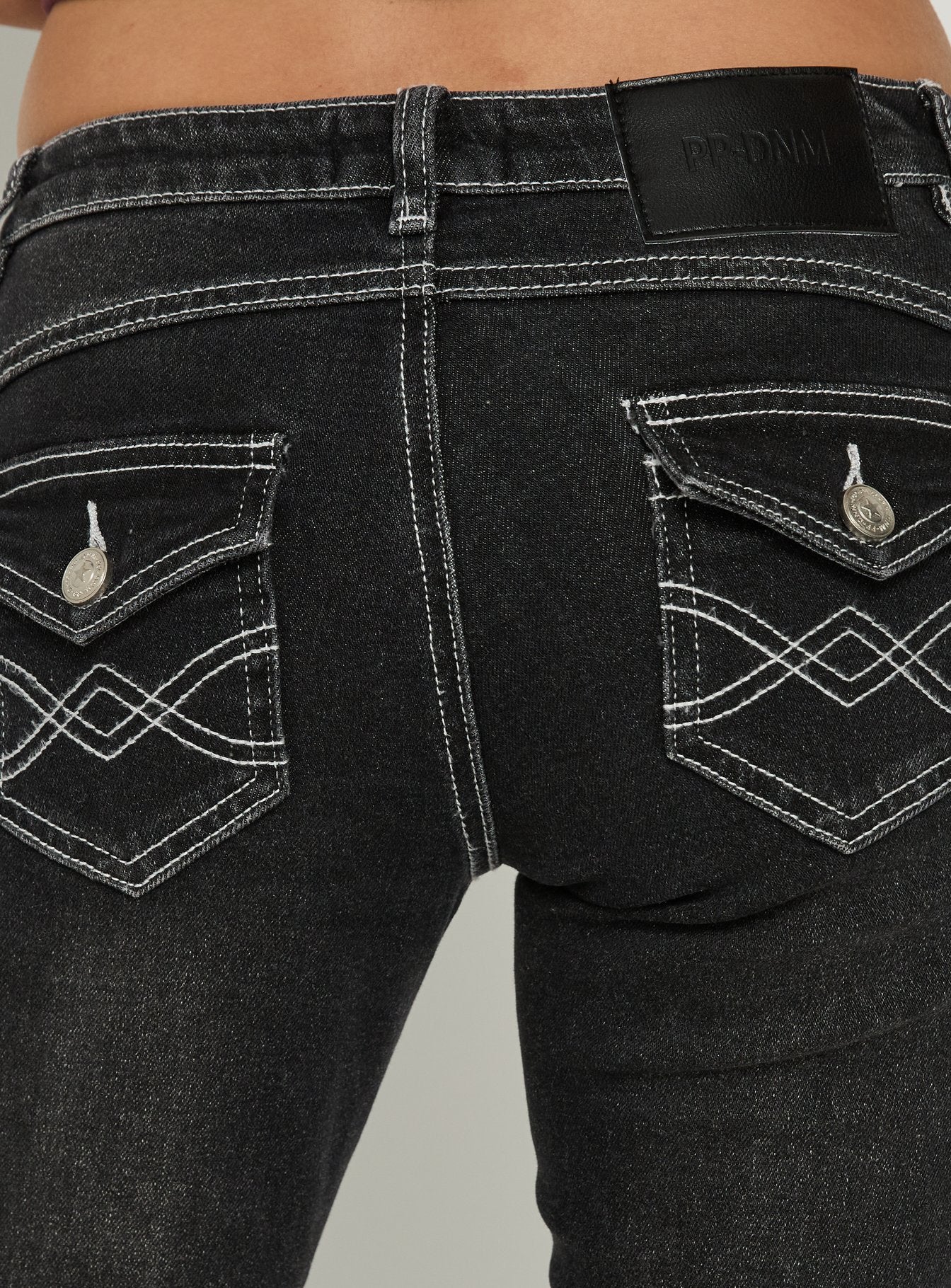 Clynee Ultra Low Rise Bootleg Jeans Vintage Black