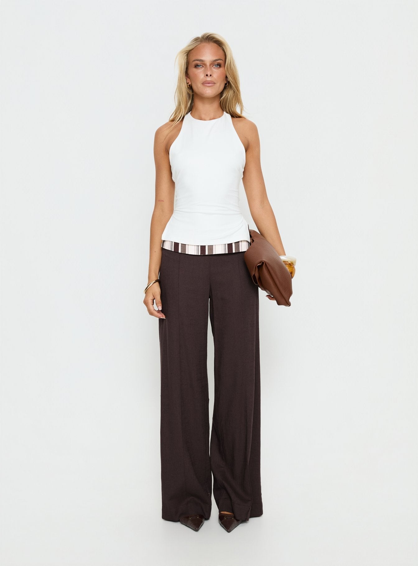 Harlene Back Detail Top White