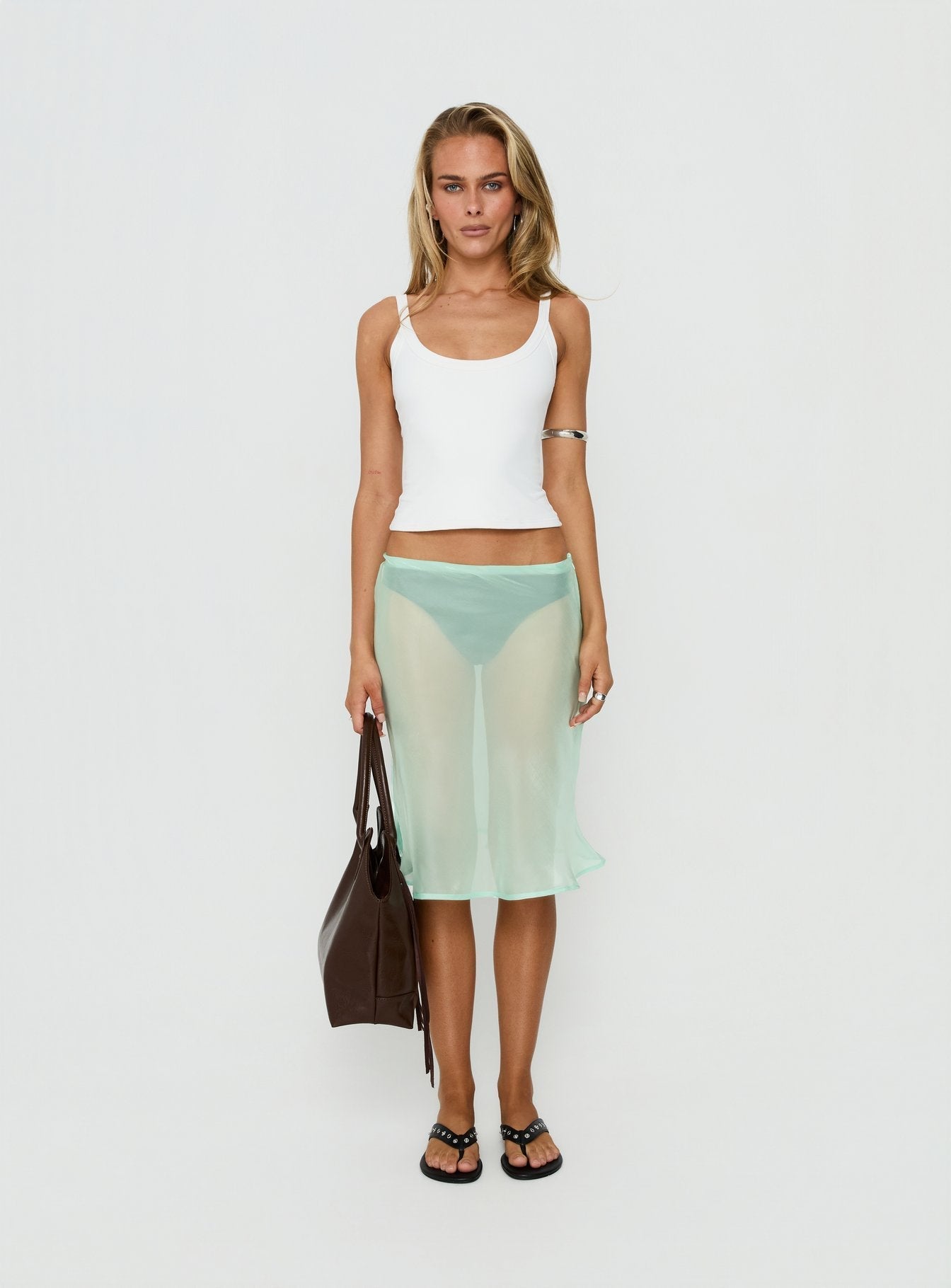 Sidori Sheer Midi Skirt Jelly Mint