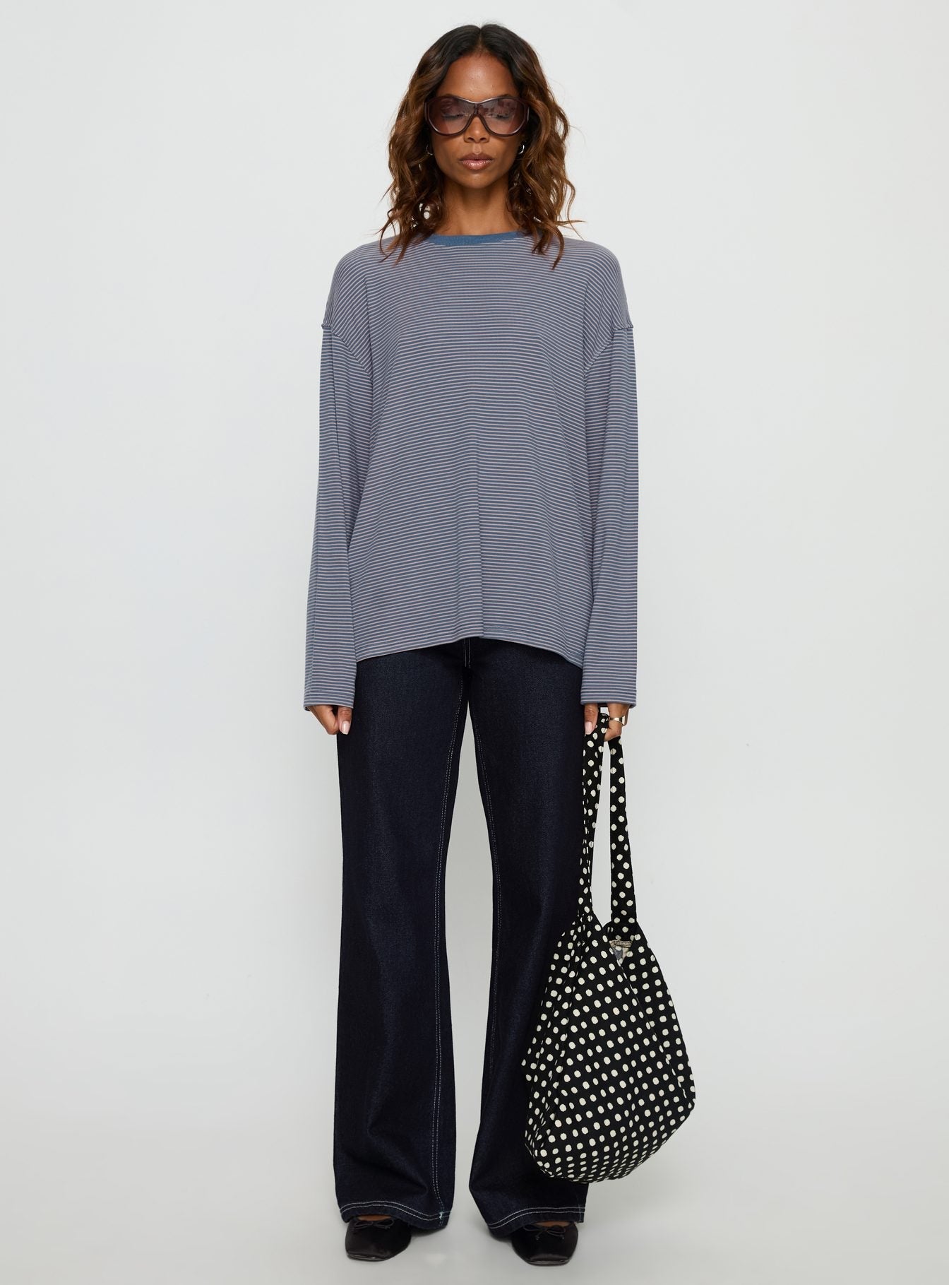 Marlah Long Sleeve Top Blue Stripe