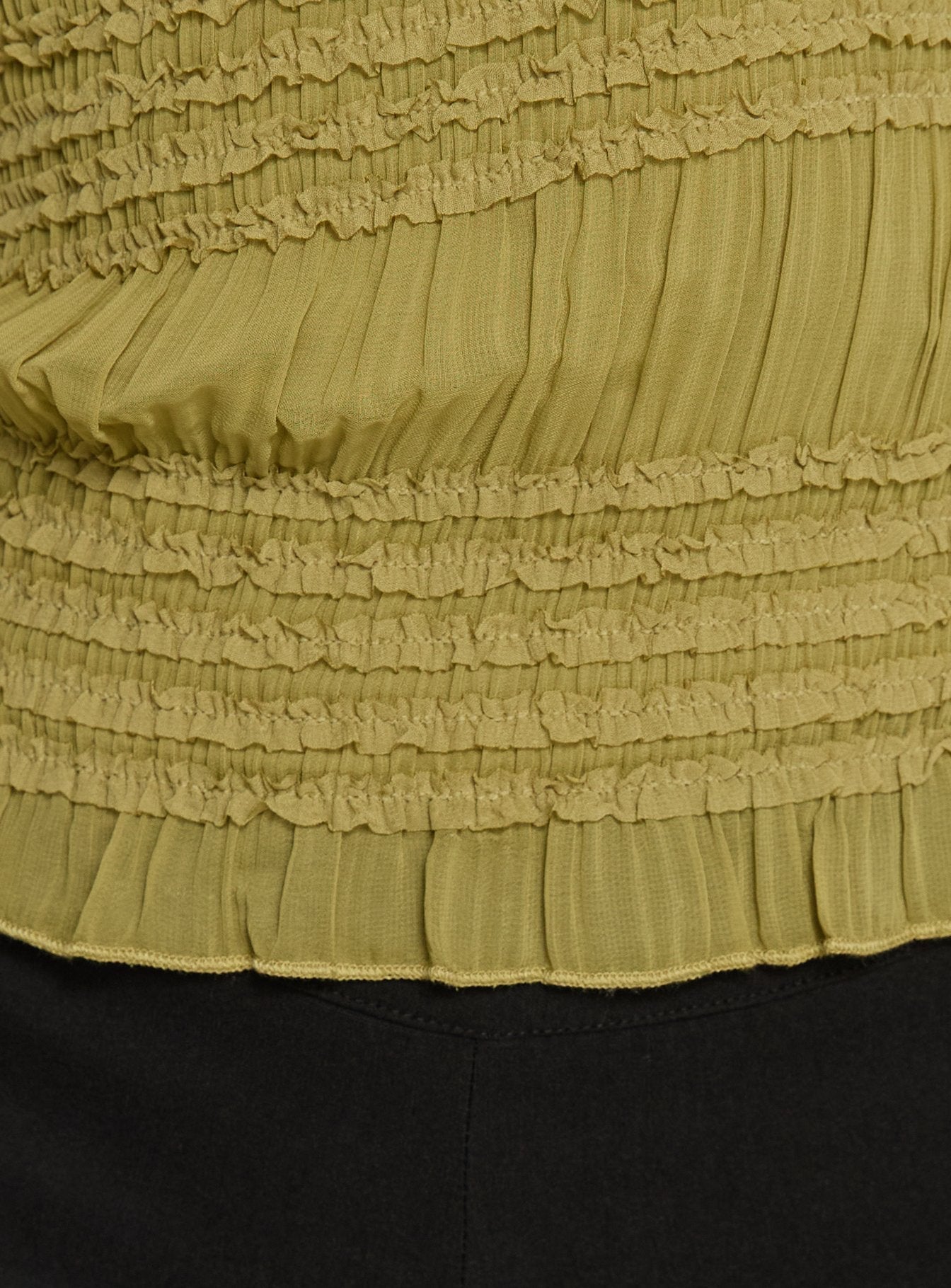 Talyn Cap Sleeve Frill Top Olive