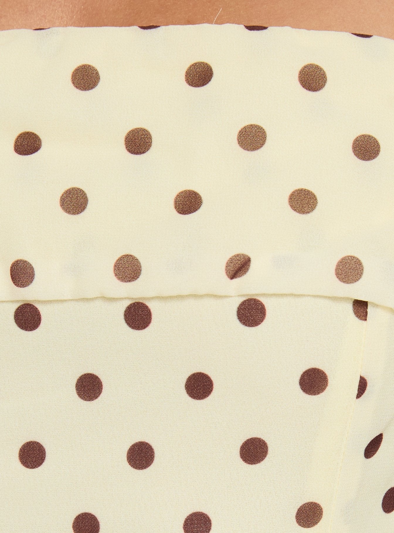 Dalona Strapless Drop Waist Mini Dress Yellow Polka Dot
