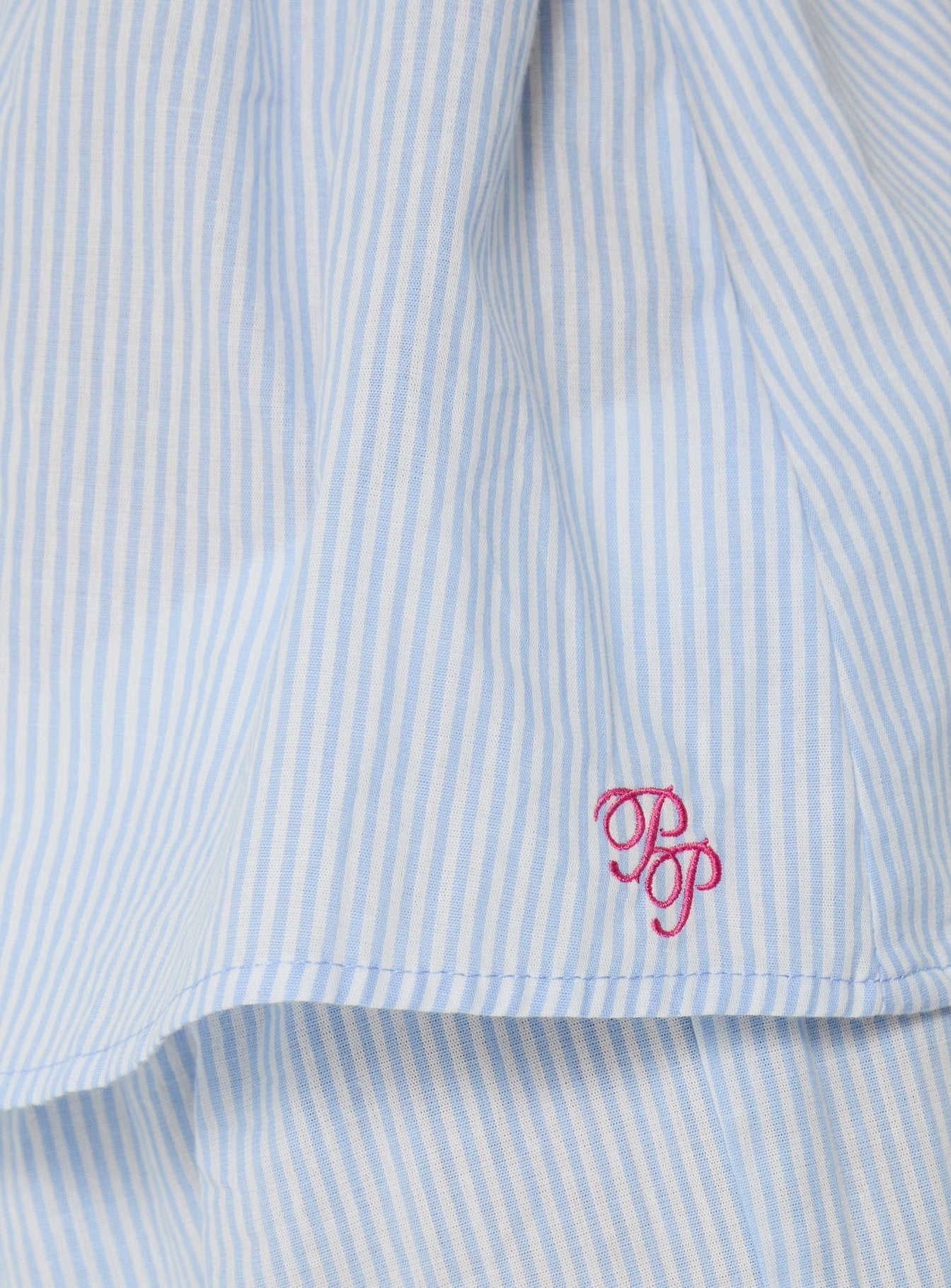 Zeni Tie Detail Babydoll Sleep Top Blue Stripe