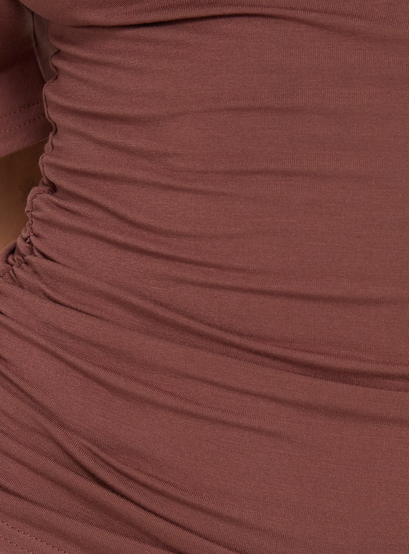 Luckiest Girl Off Shoulder Cinched Top Clay