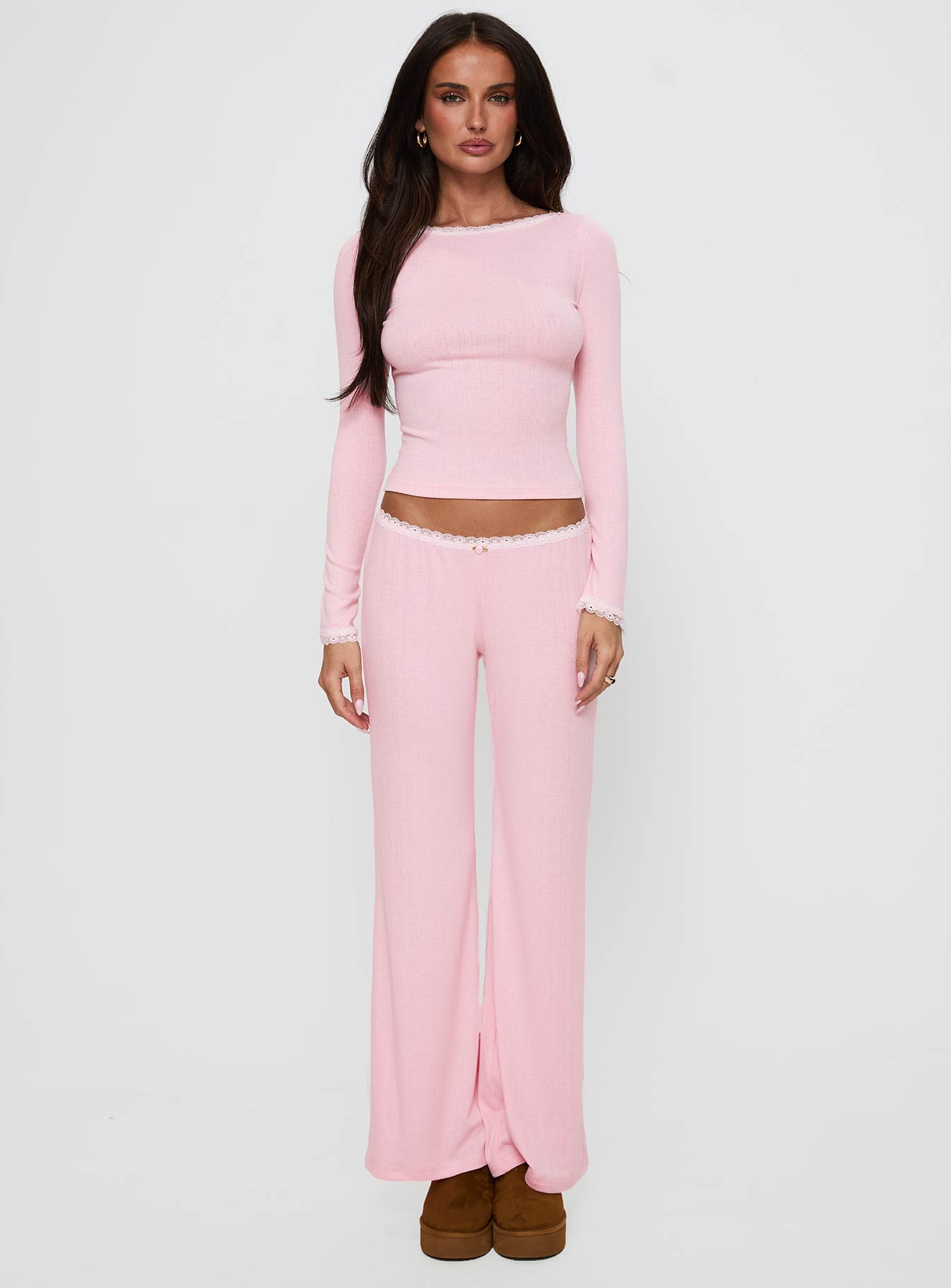 Whimsie Long Sleeve Sleep Top Pink