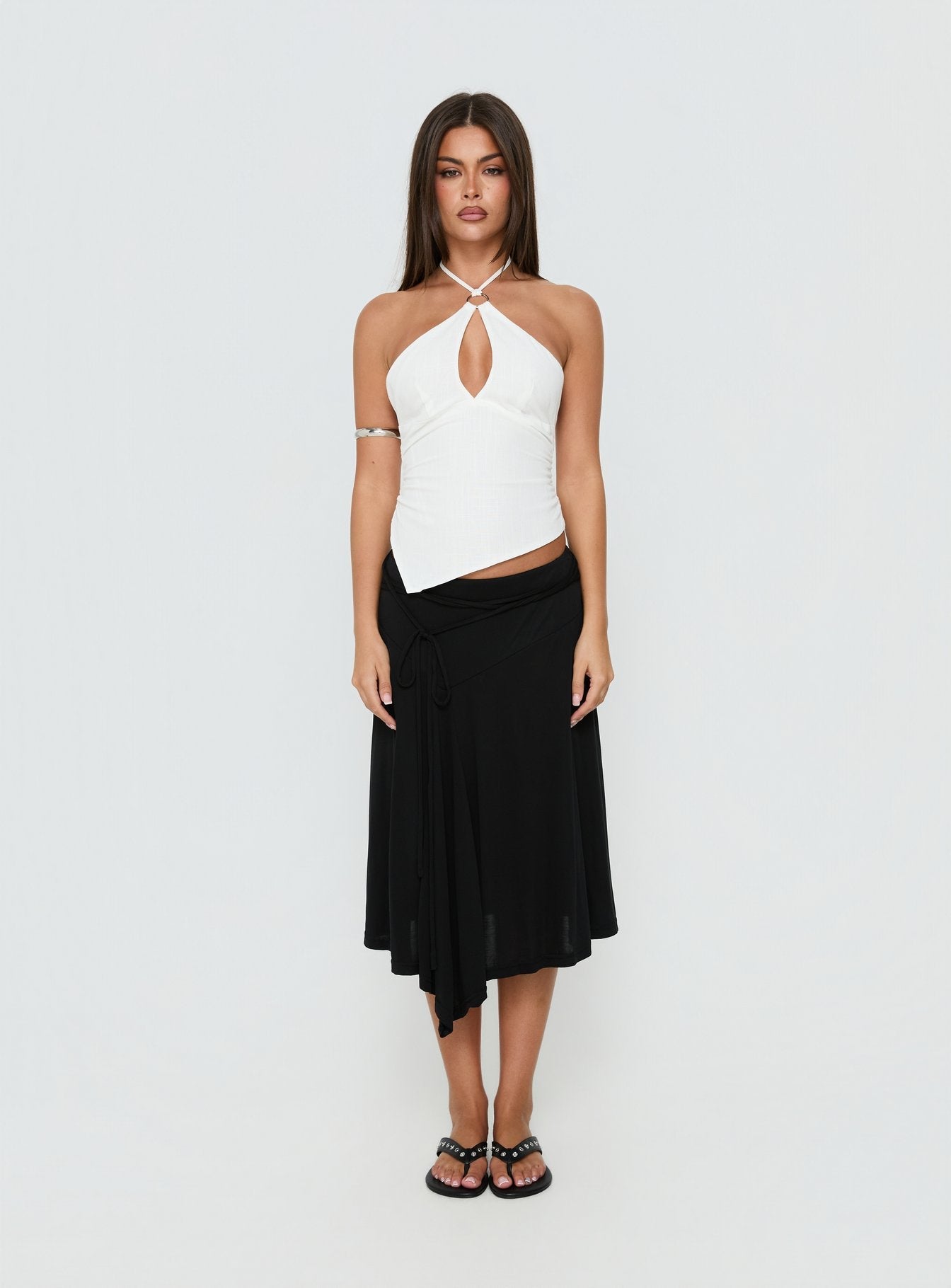 Idiana Halter Keyhole Top Cream
