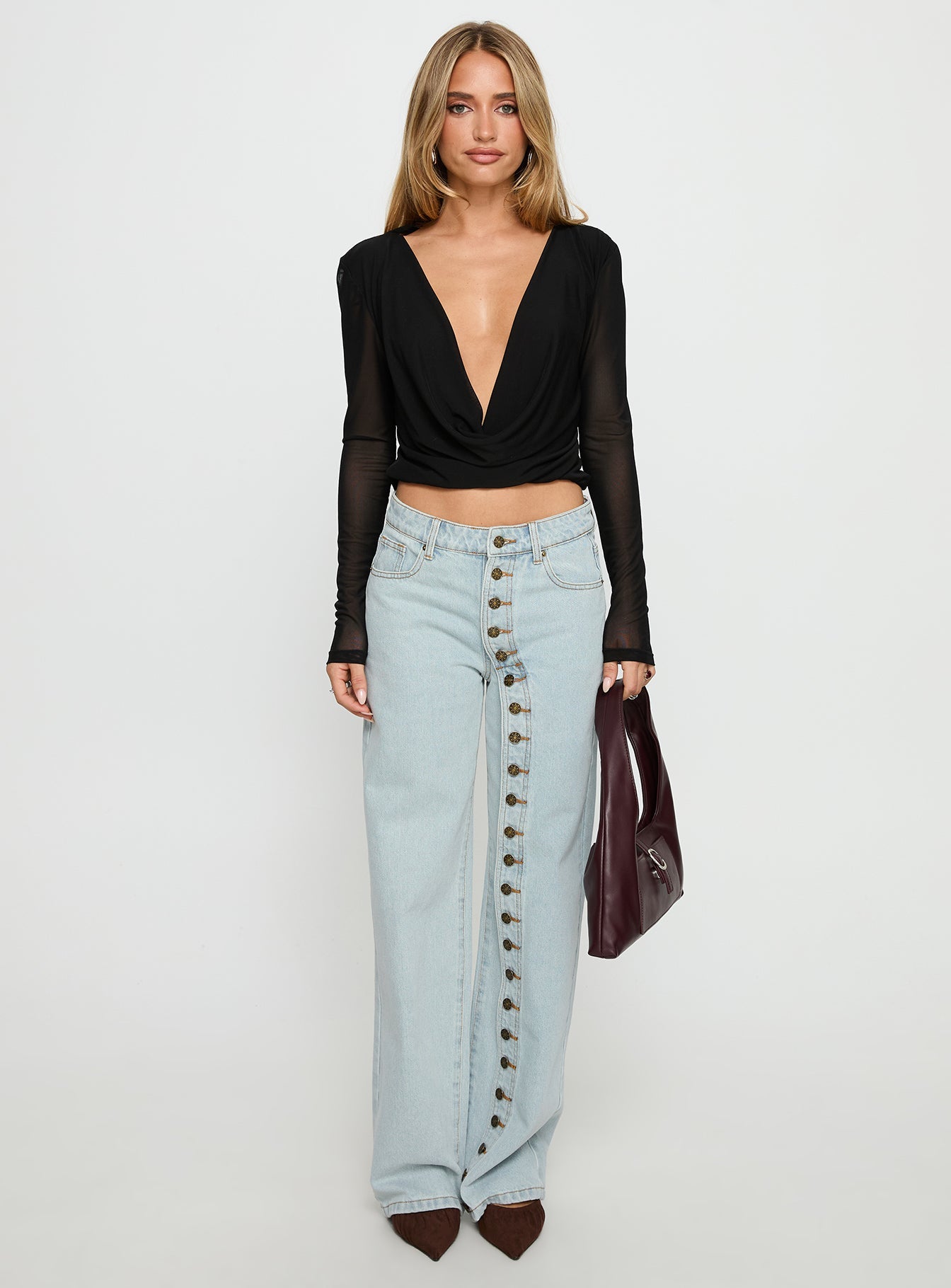 Penny Mid Rise Straight Leg Jeans Light Denim