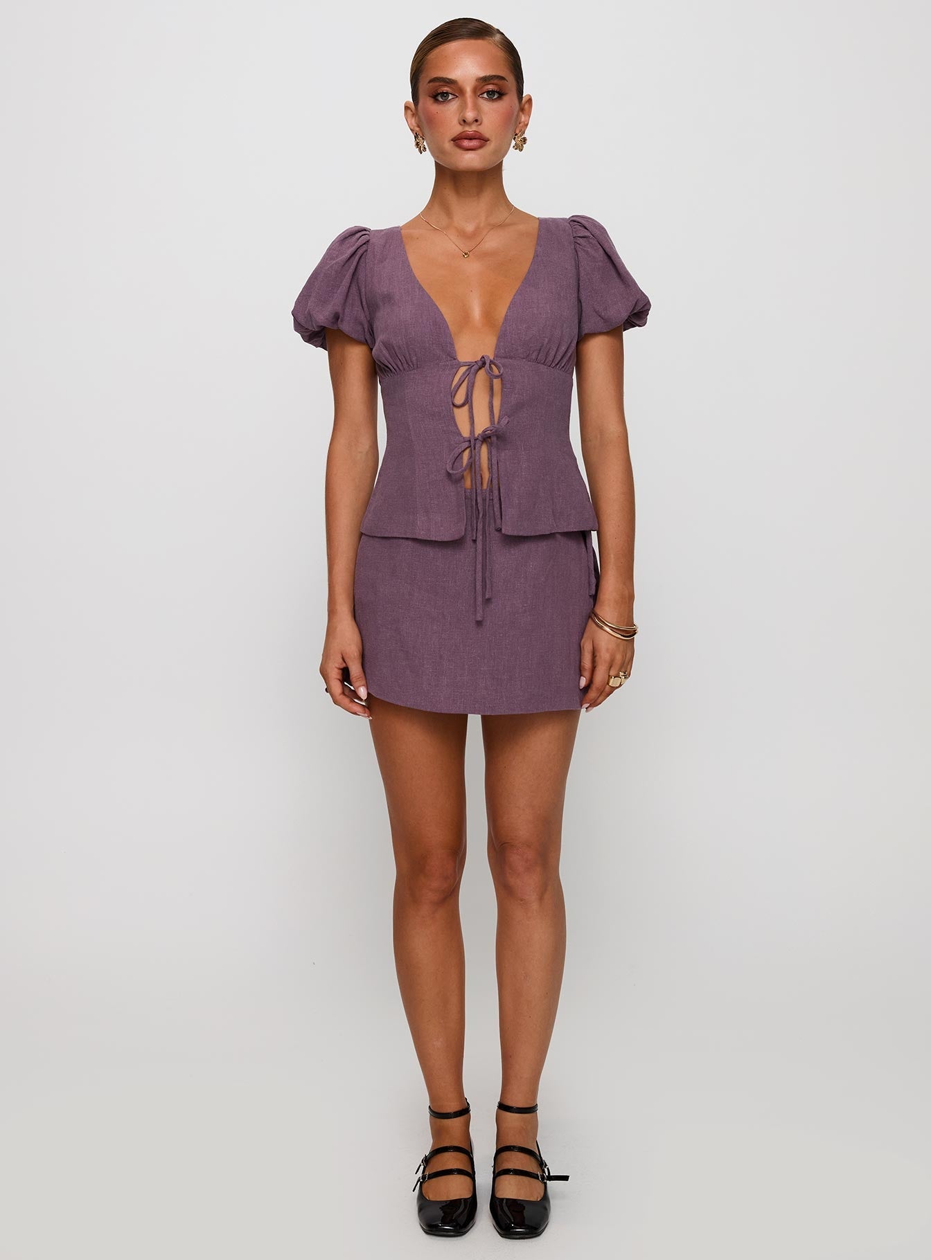 Gulliver Tie Side Mini Skort Mauve
