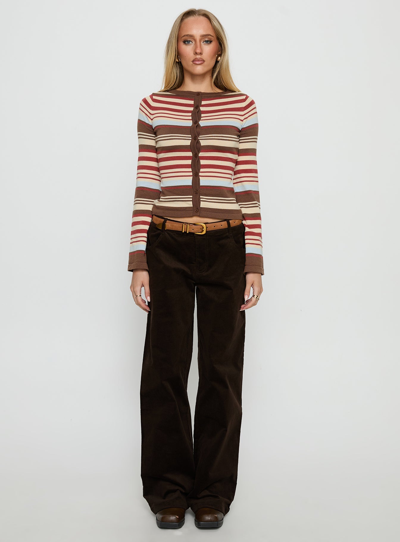 Milda Knit Cardigan Multi Stripe