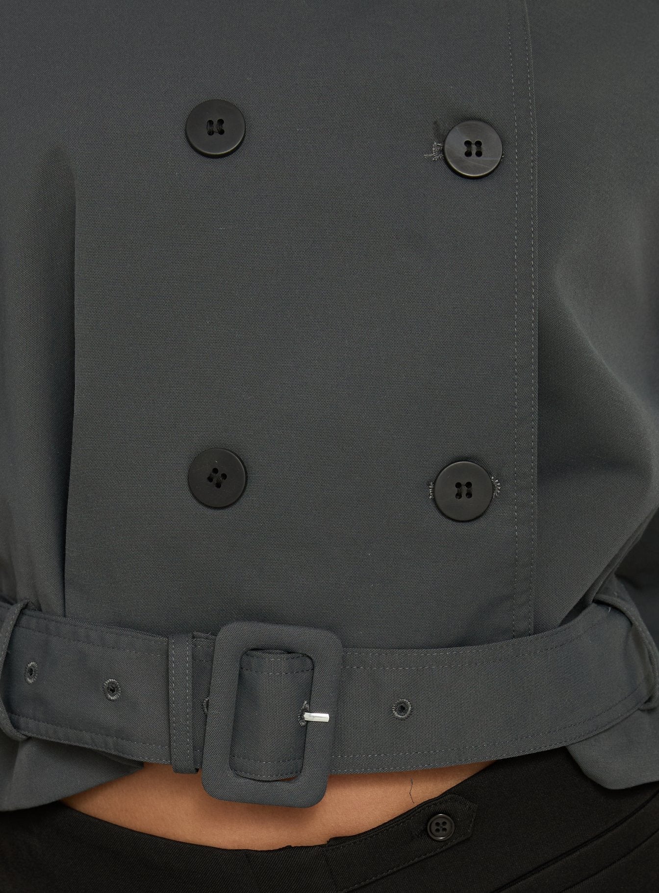Blanc Cropped Trench Coat Olive