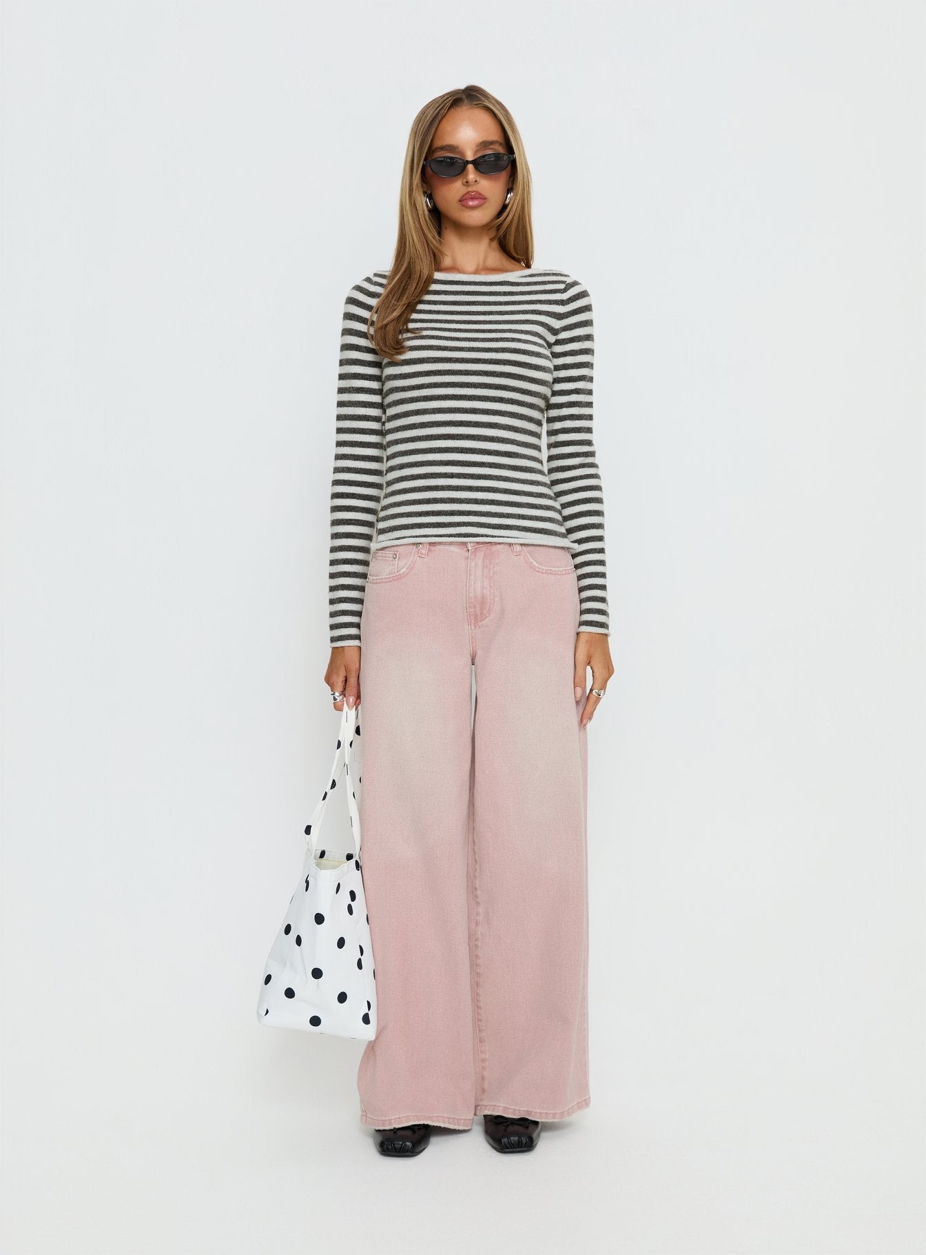 Lucky Dip Mid Rise Straight Leg Jeans Washed Pink