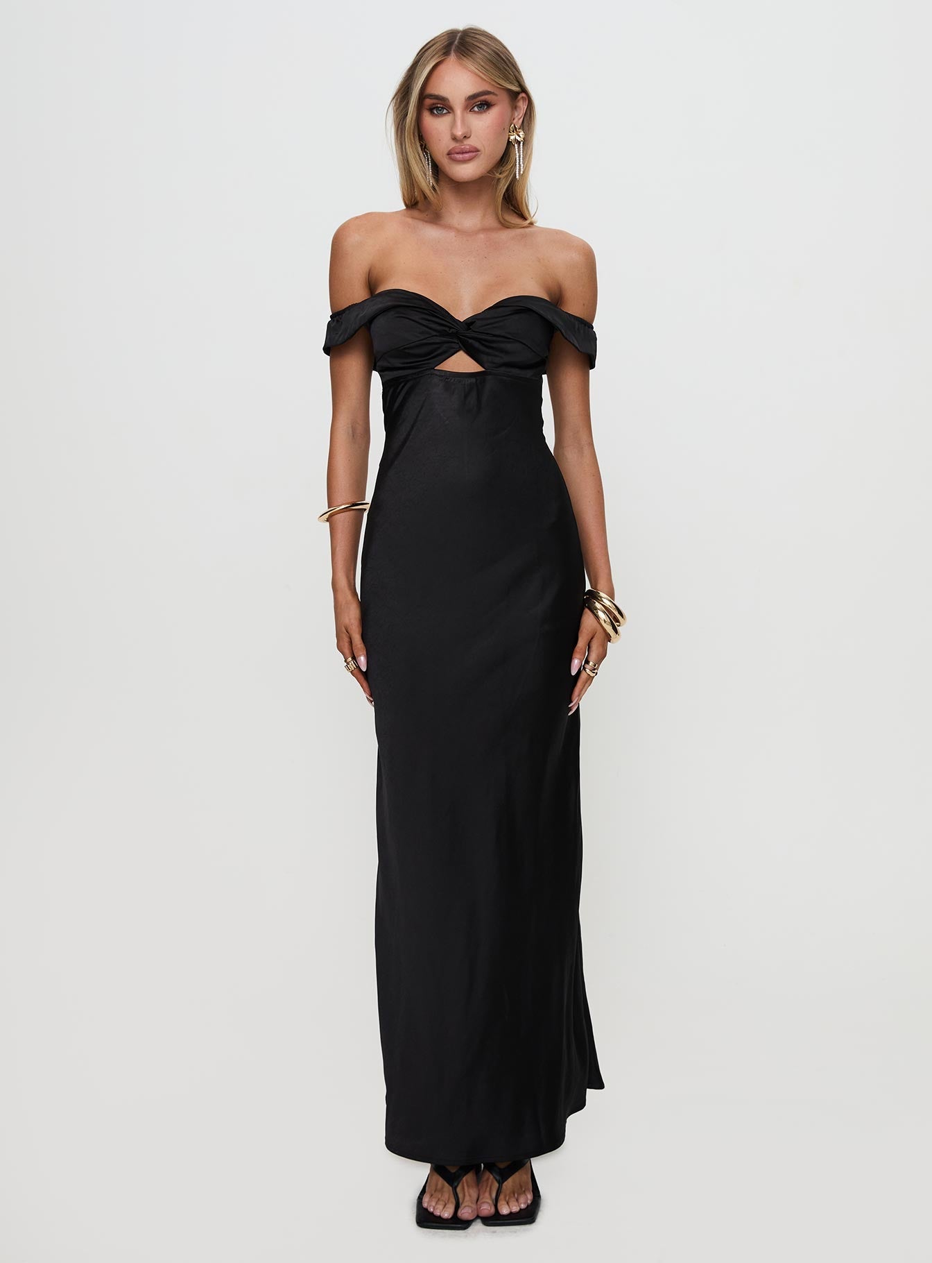 Rava Off The Shoulder Maxi Dress Black
