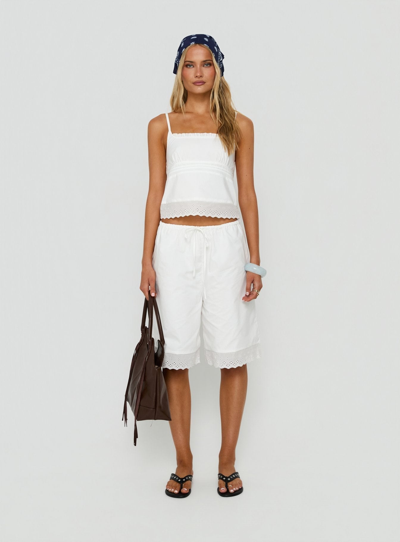 Sakai Broderie Detail Top White