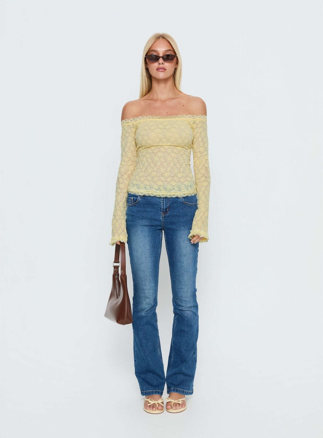 Mochapella Off The Shoulder Top Lemon