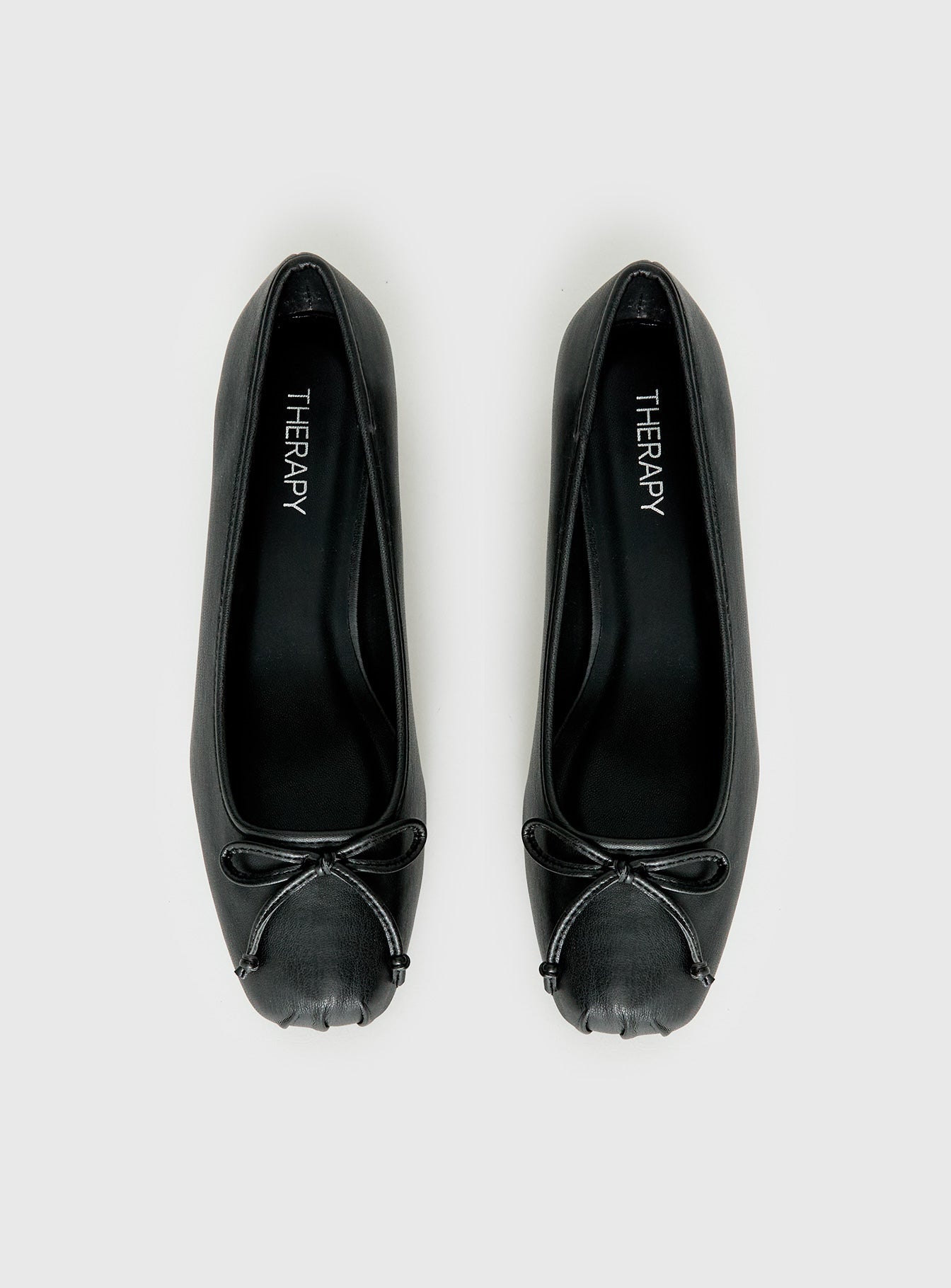 Therapy Sire Block Heel Ballerina Shoes Black