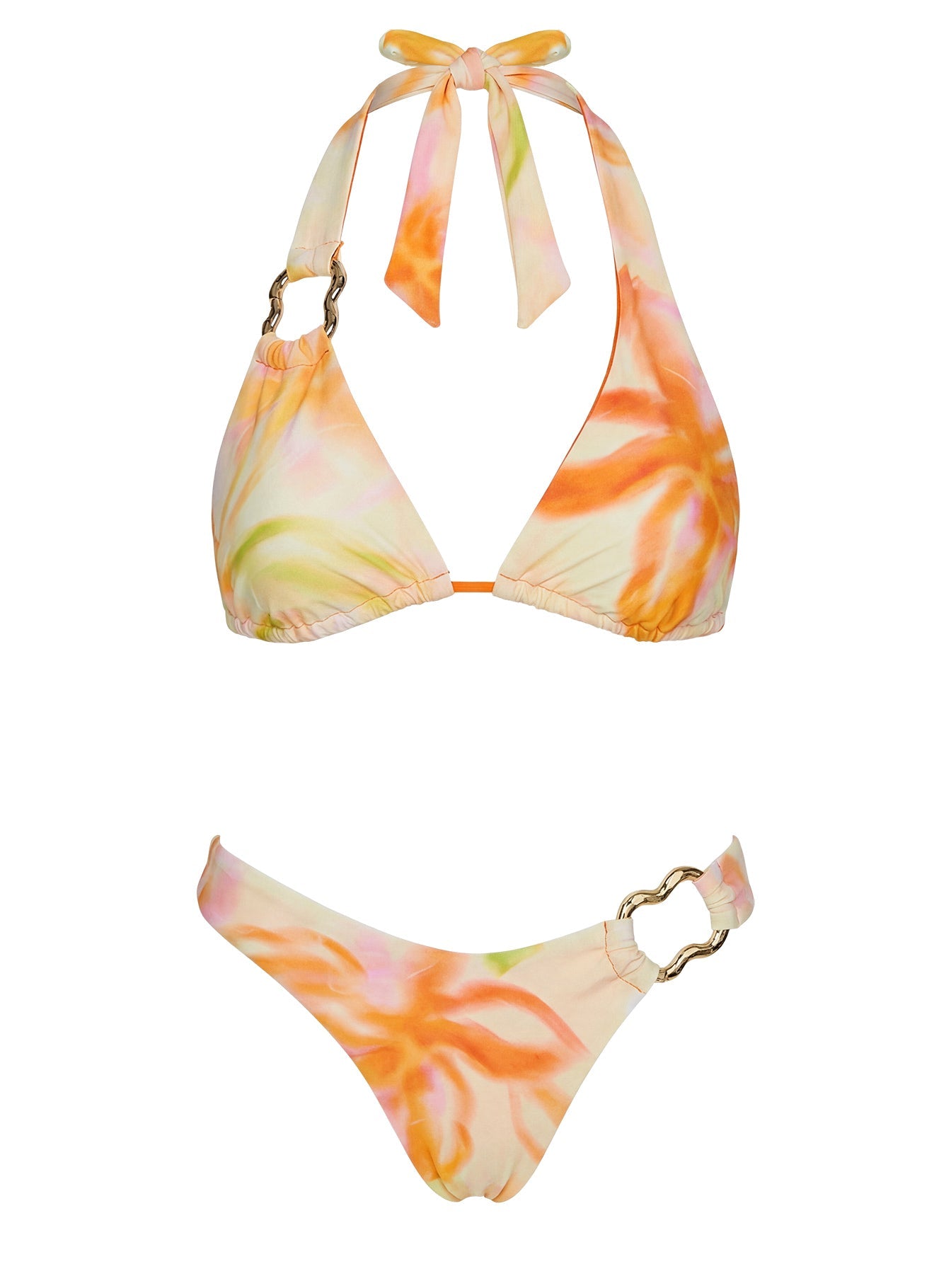 Honey Tie Bikini Bottoms Orange / Yellow Floral