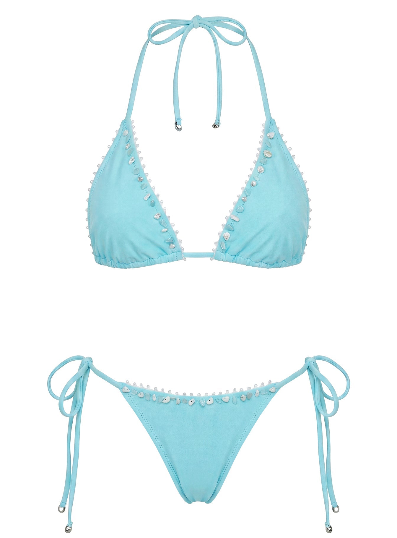 Lietta Embellished Triangle Bikini Top Jelly Mint