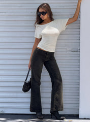 Buenos No Waist Low Rise Straight Leg Jeans Washed Black