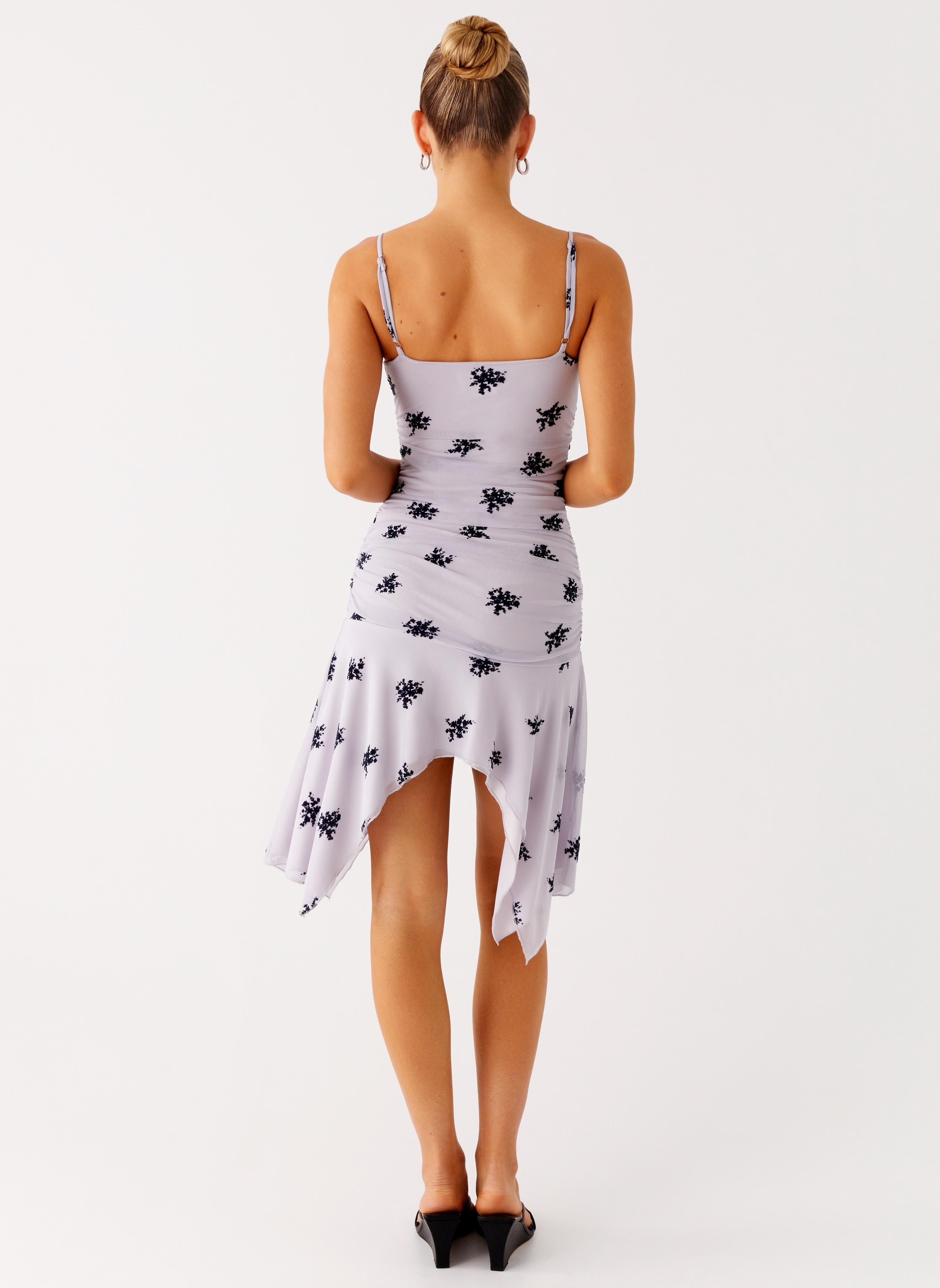 Amor Flock Hanky Mini Dress - Lilac
