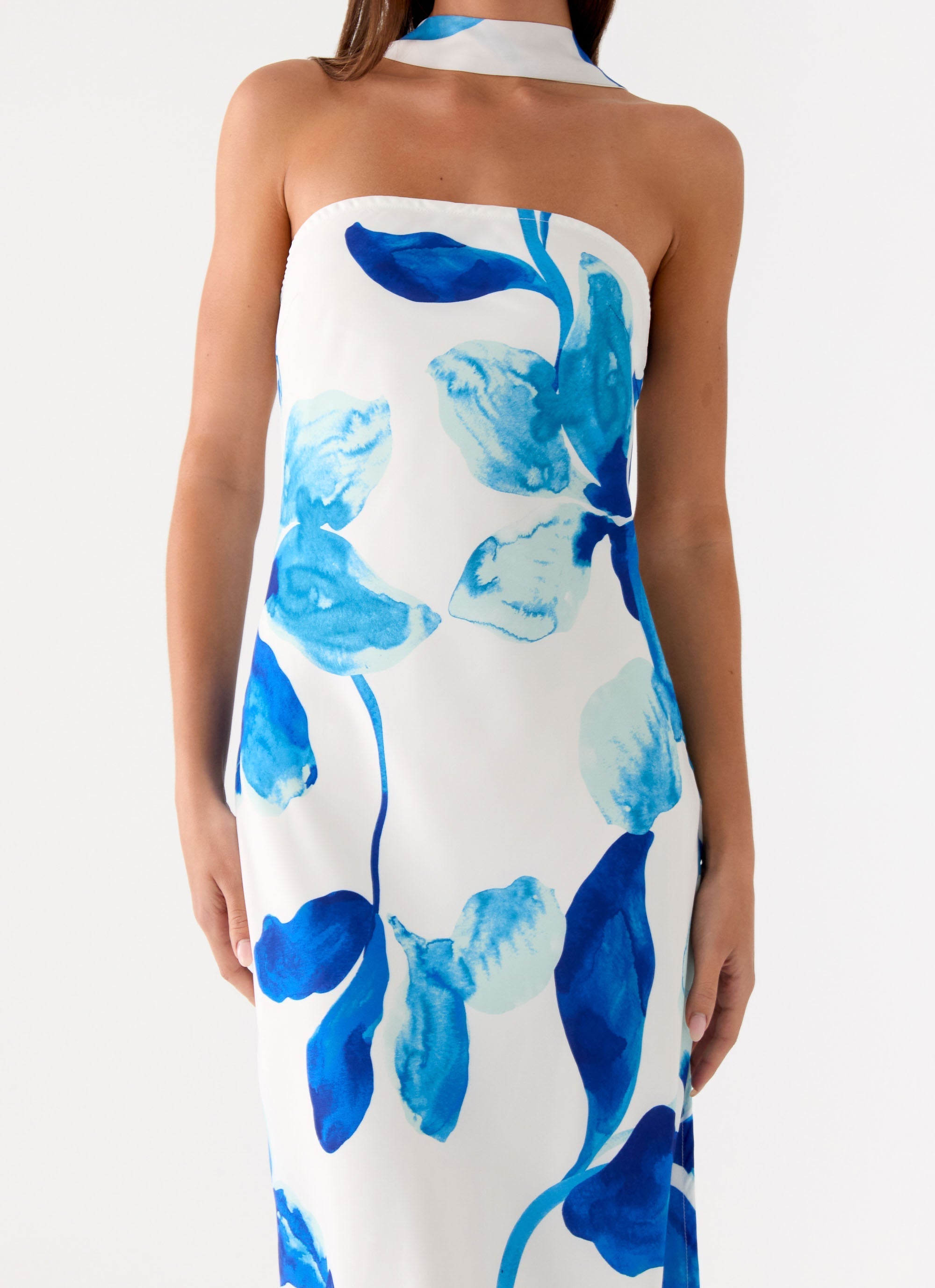Ashelle Chiffon Maxi Dress - Cerulean Bloom