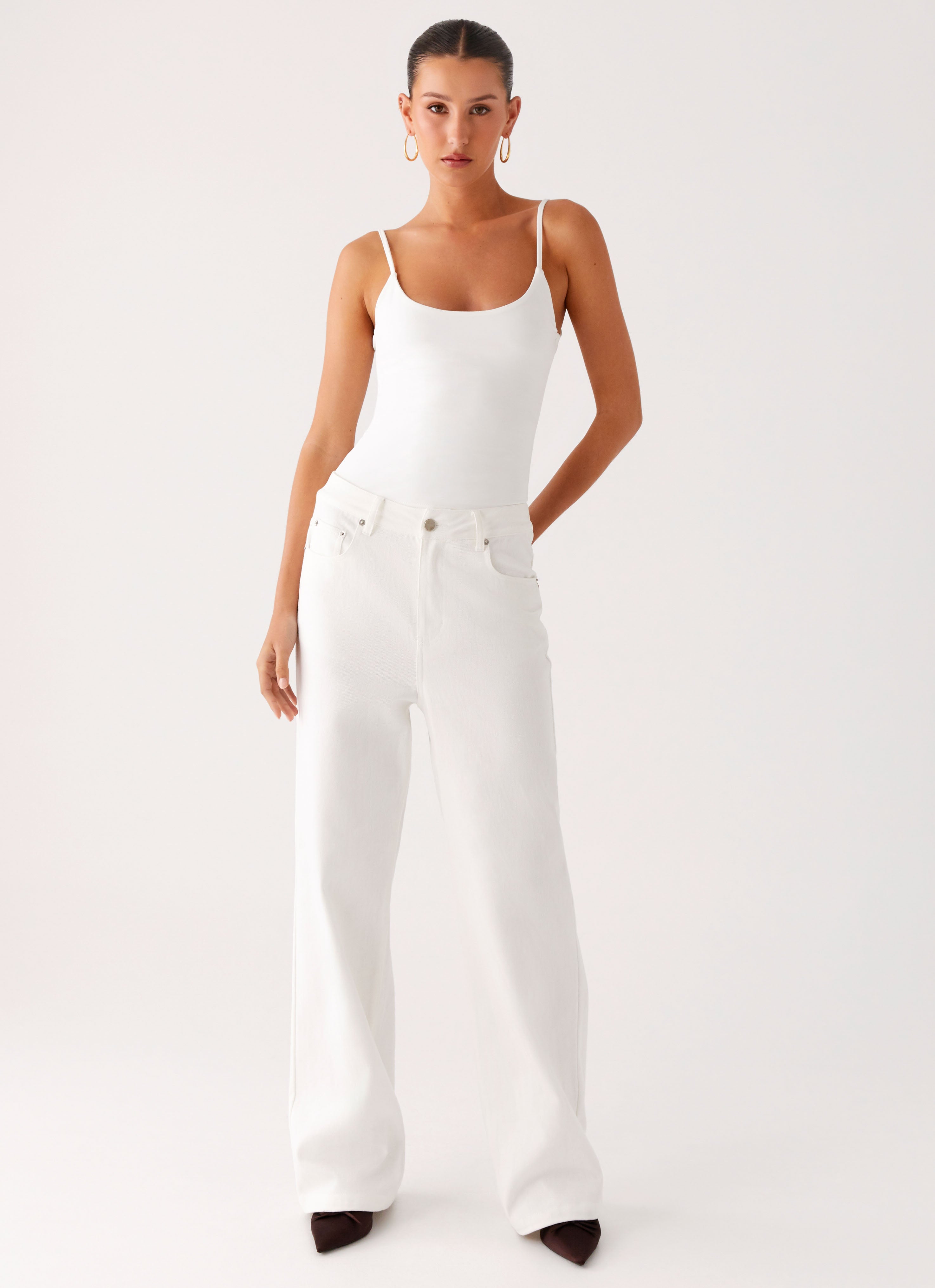 Back Again Straight Leg Denim Jeans - White