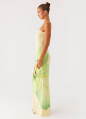 Bad News Mesh Maxi Dress - Yellow Lily