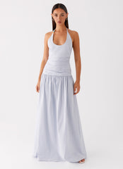 Cristina Halter Maxi Dress - Cornflower Blue