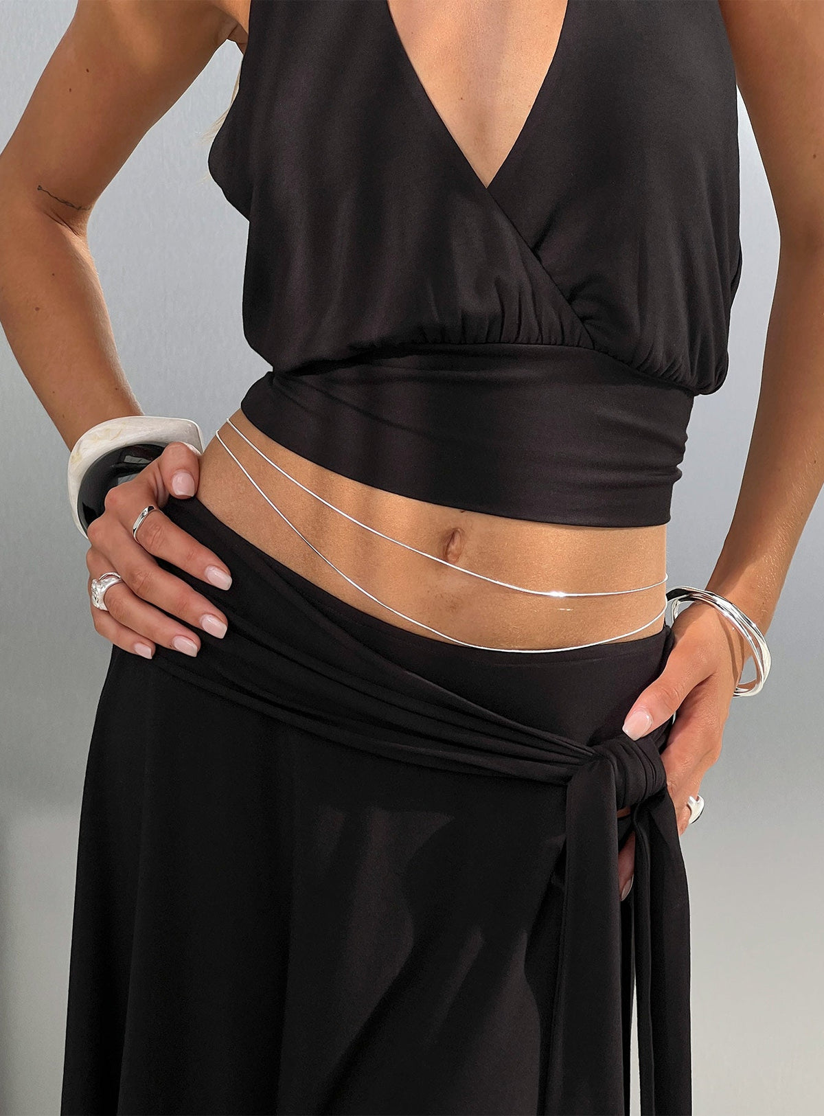 Dressed Up Dainty Chain Belt Silver