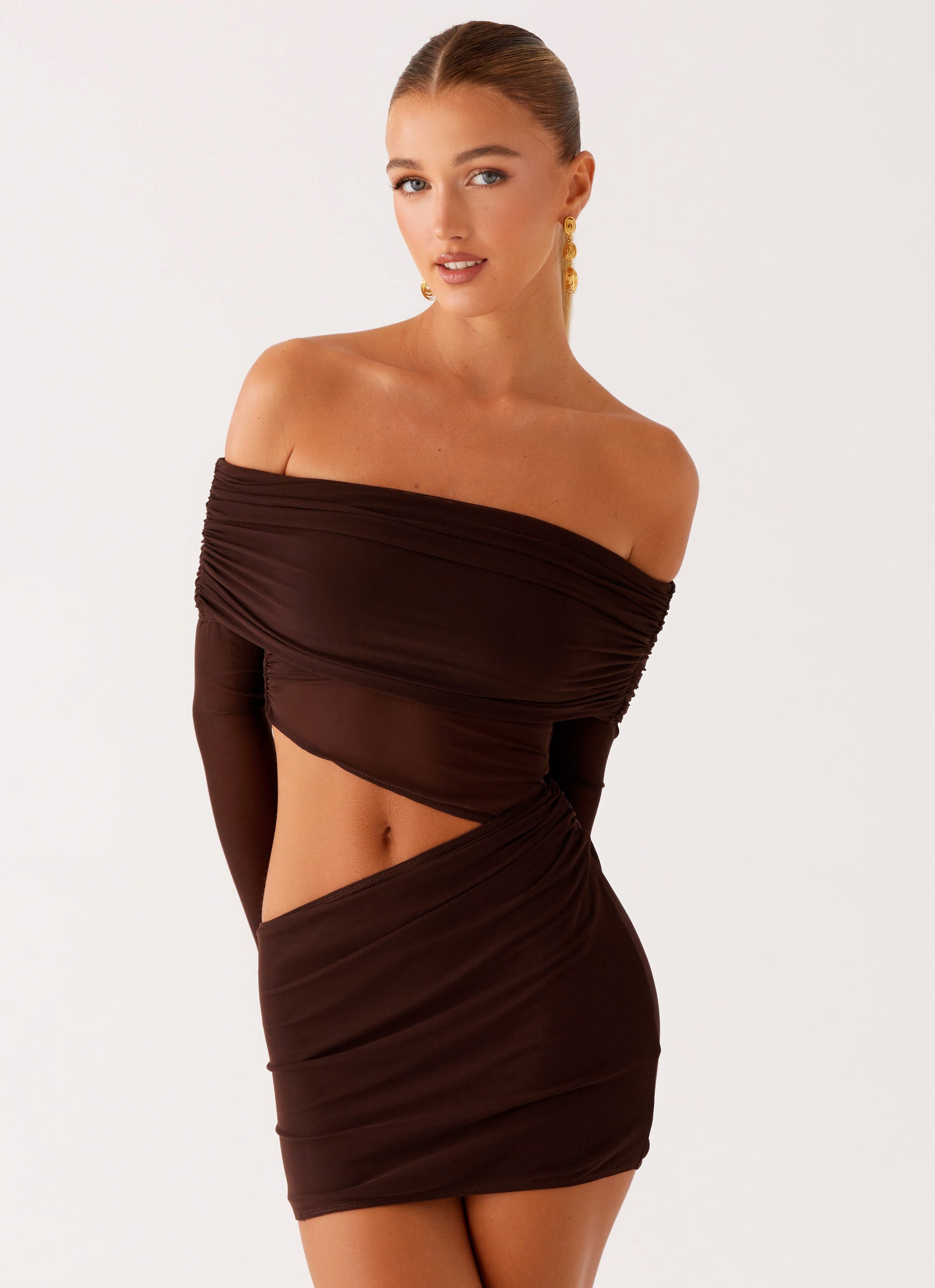 Emery Mini Dress - Chocolate