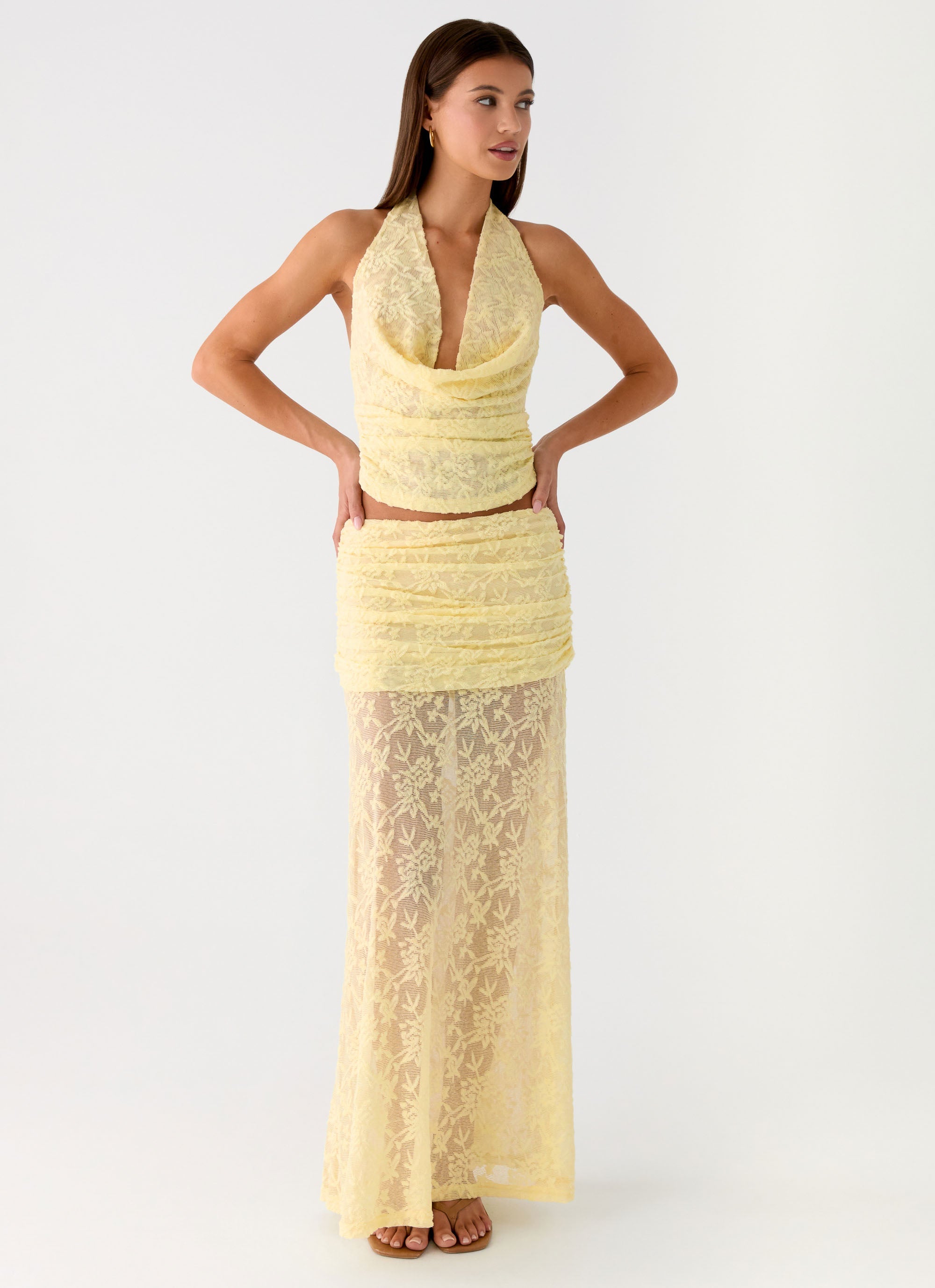 Farruko Jacquard Maxi Skirt - Butter