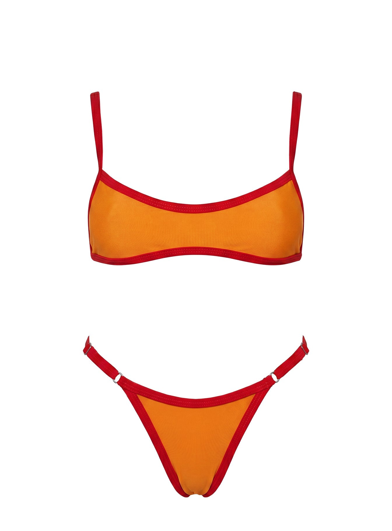 Jacopa Scoop Contrast Bikini Top Orange / Red