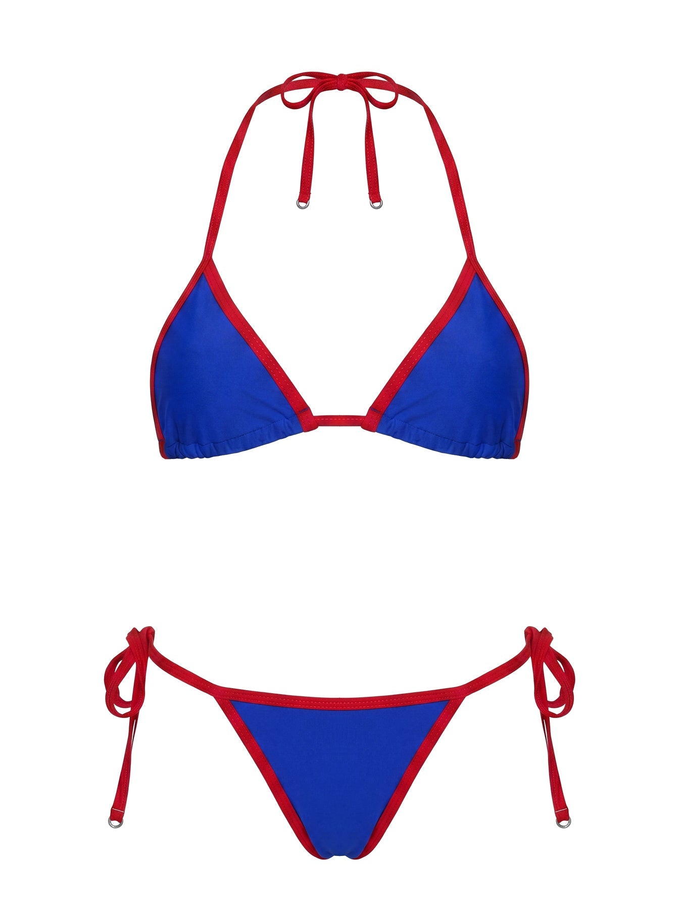 Jenner Triangle Bikini Top Blue / Red